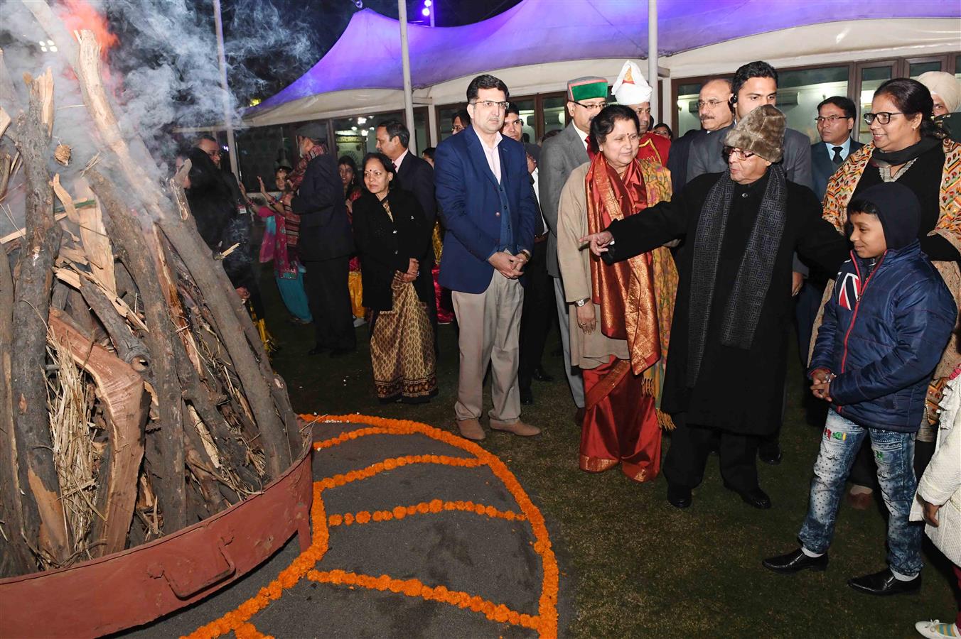 The President of India, Shri Pranab Mukherjee at the Lohri Festival Celebration at President's Estate in Rashtrapati Bhavan on January 13, 2017.