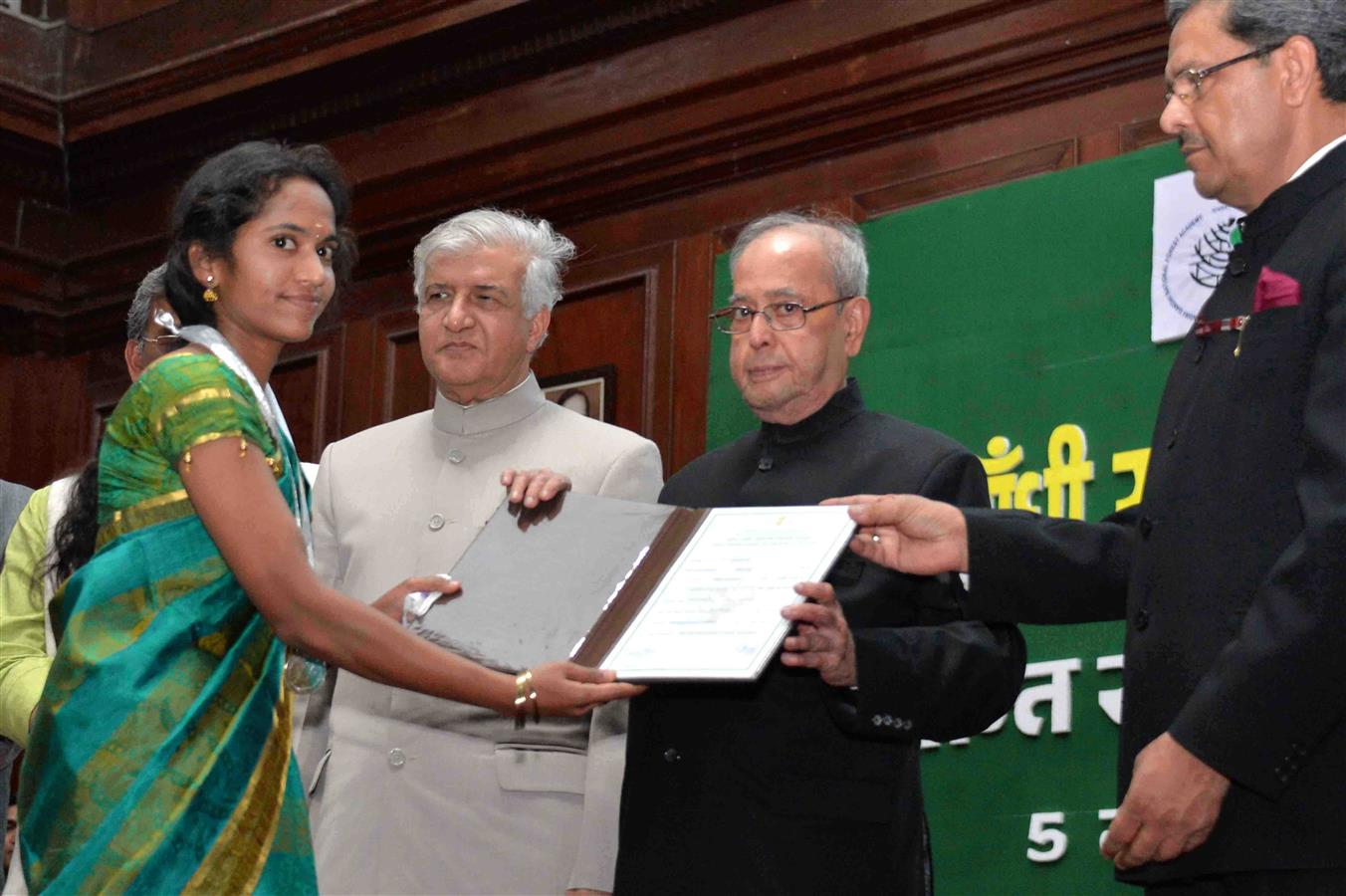 The President of India, Shri Pranab Mukherjee presenting the degree to a student at the annual convocation of the Indira Gandhi National Forest Academy at Dehradun in Uttarakhand on May 5, 2017.