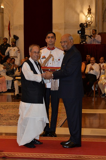 The Former President of India, Shri Pranab Mukherjee at the BHARAT  							  RATNA Investiture Ceremony in Rashtrapati Bhavan on August 8, 2019.