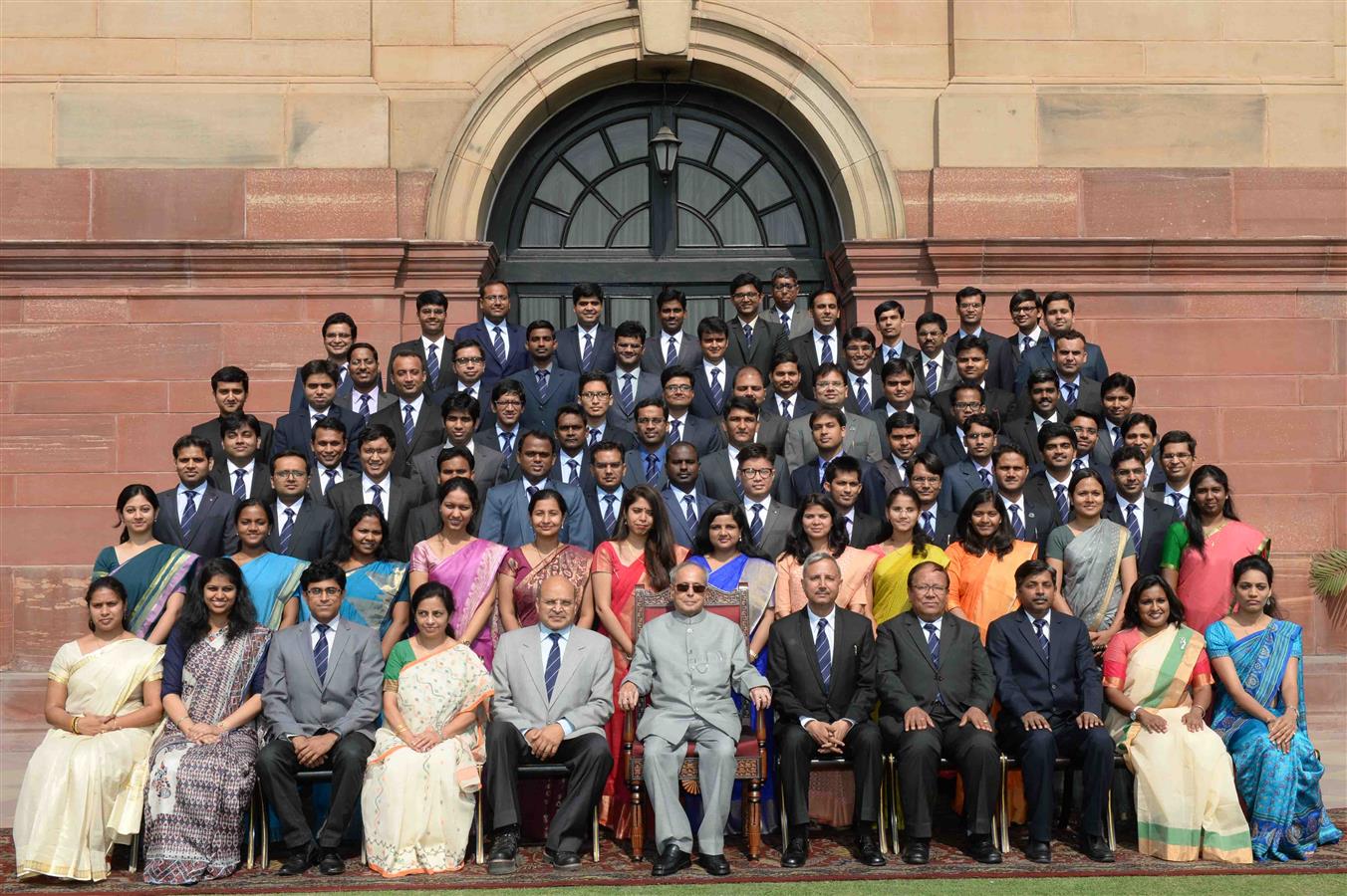 The President of India, Shri Pranab Mukherjee with Probationers of the Indian Civil Accounts Service, Indian Defence Accounts Service, Indian Postal & Telegraph Finance & Accounts Service and Indian Railway Accounts Service from National Institute of Fi 