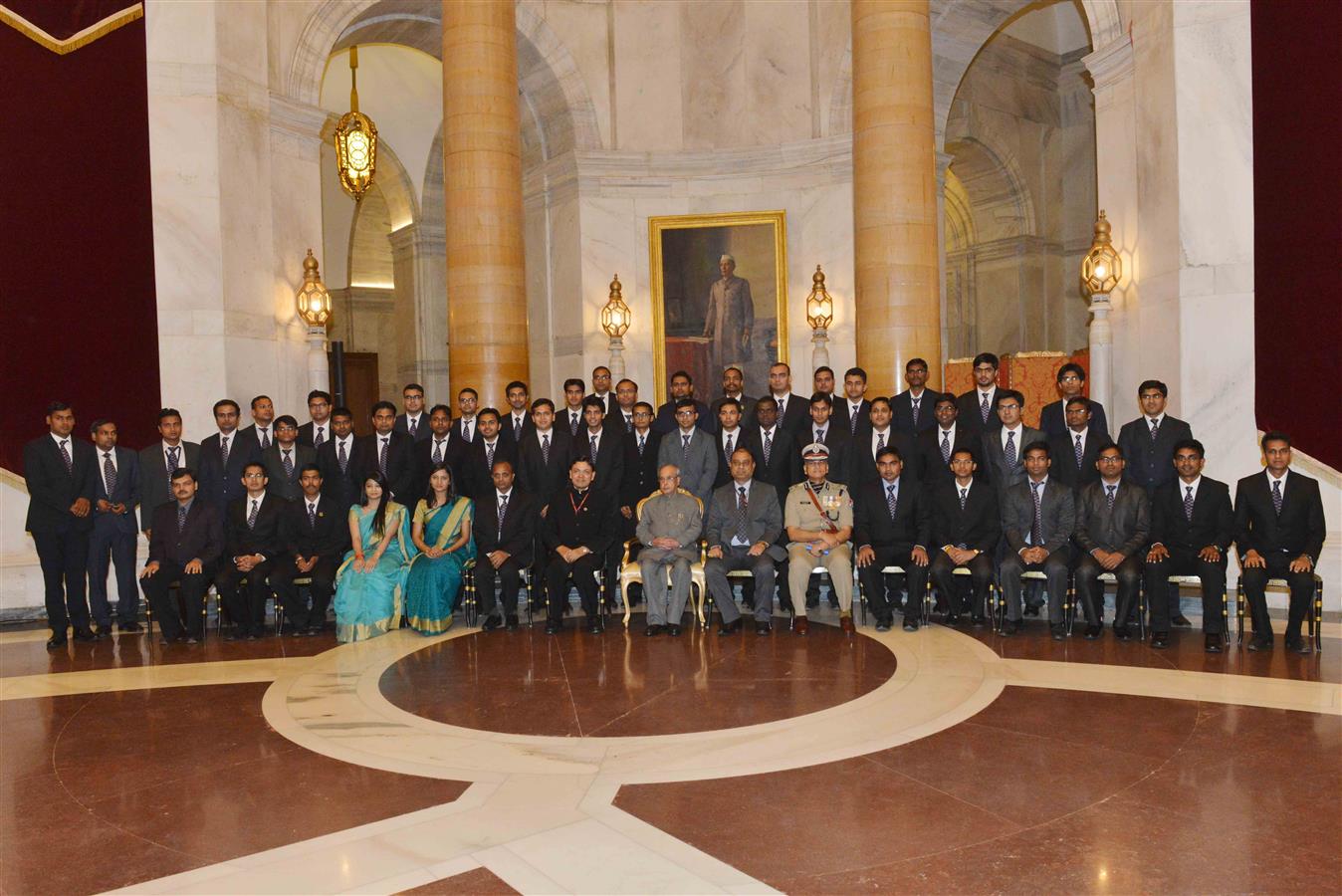 The President of India, Shri Pranab Mukherjee with Probationers of the Indian Railway Service of Engineers (IRSE), Indian Railway Service of Mechanical Engineer (IRSME) and Railway Protection Force-2013 Batches at Rashtrapati Bhavan on May 17, 2016. 