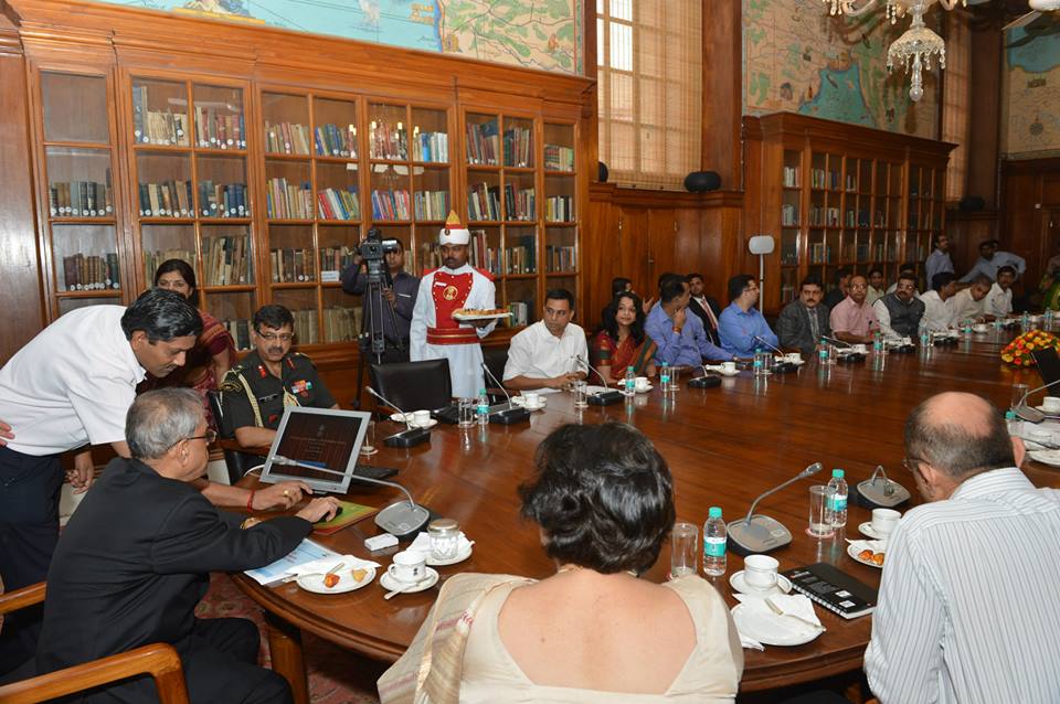 The President of India, Shri Pranab Mukherjee launching the newly designed website of the President of India at Rashtrapati Bhavan In New Delhi on July 25, 2014. 