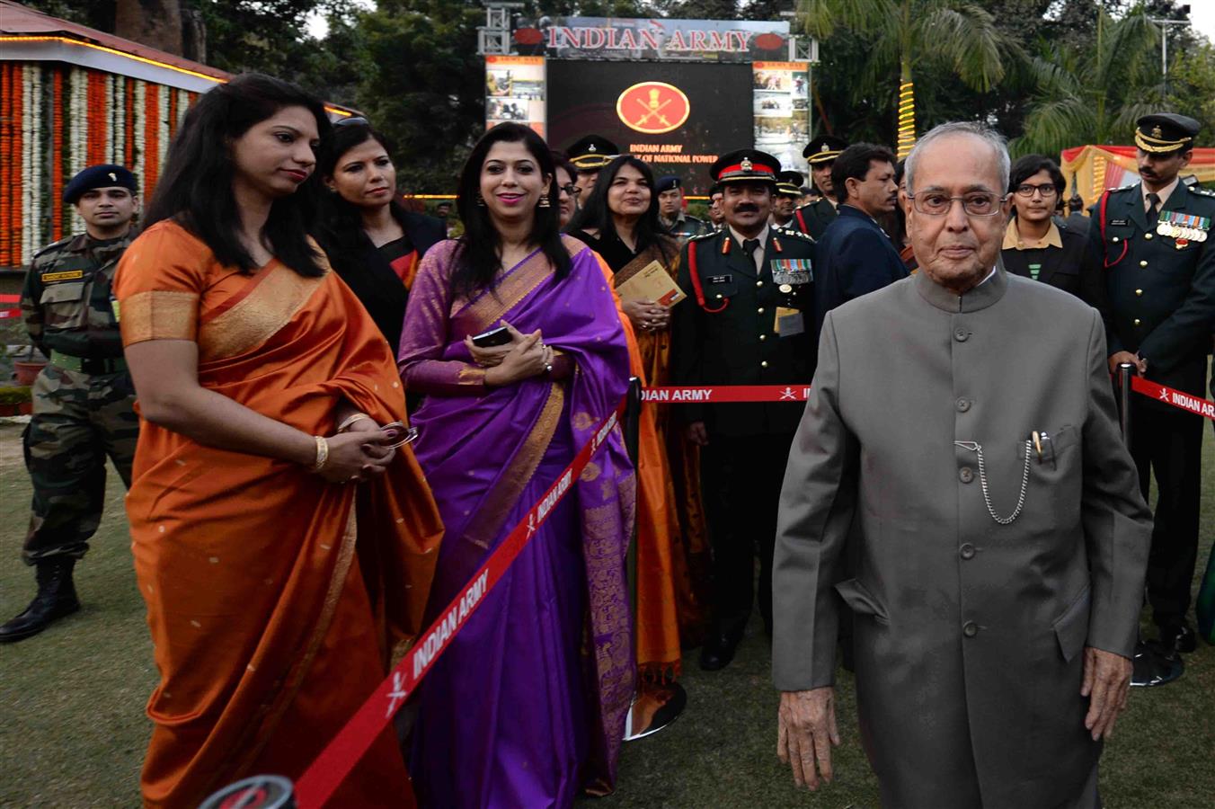 The President of India, Shri Pranab Mukherjee attending the Army Day Reception organised by the Chief of the Army Staff in New Delhi on January 15, 2017.