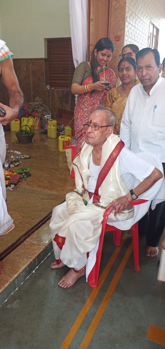 The Former President of India, Shri Pranab Mukherjee at the Maha Navami Puja at Mirati, Bhirbhum, West Bengal.