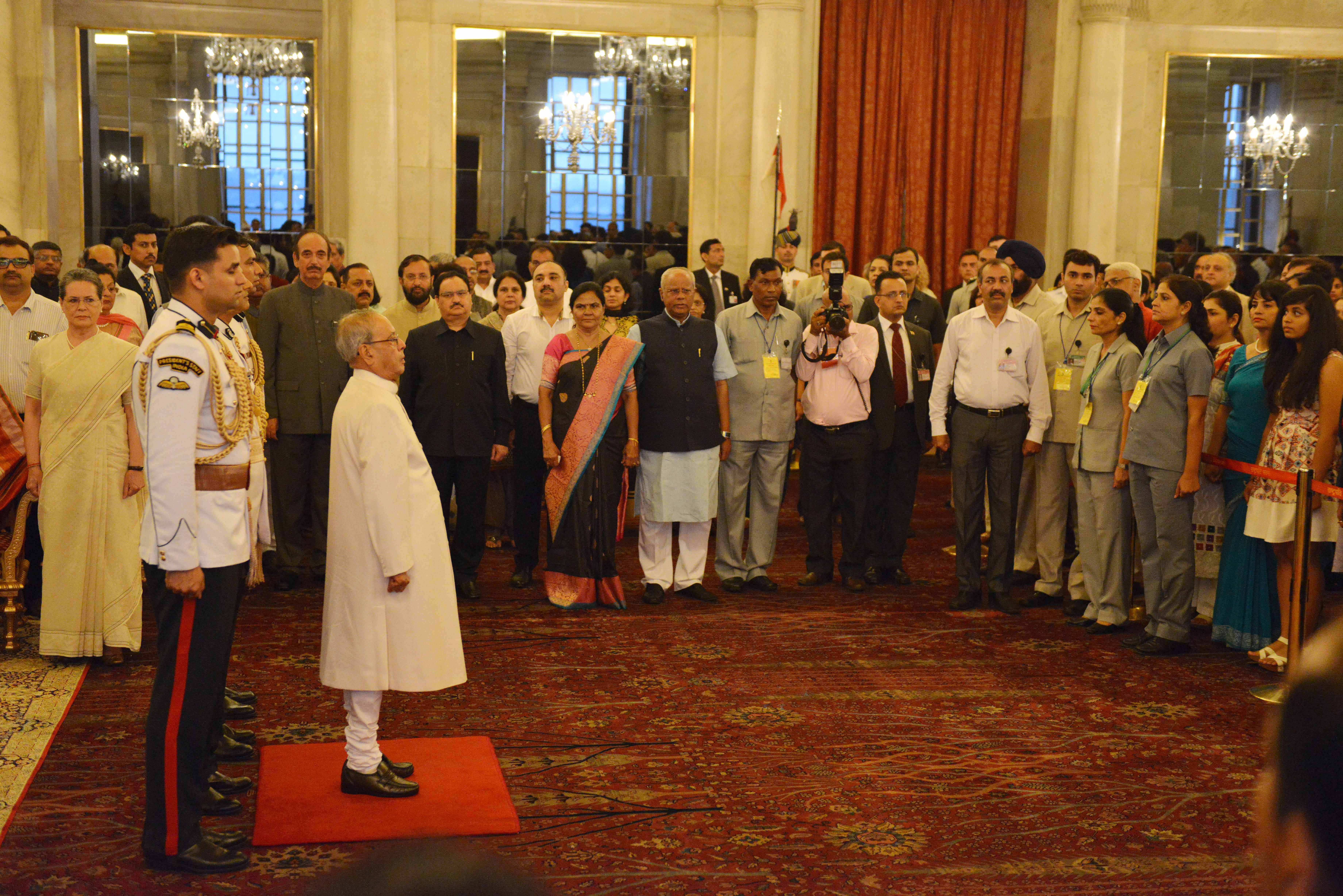 The President of India, Shri Pranab Mukherjee during the 'At Home' Reception hosted by him at Rashtrapati Bhavan on the occasion of the 69th Independence Day on August 15, 2015.