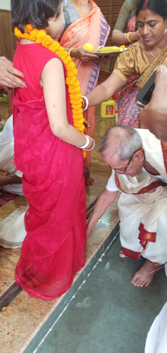 The Former President of India, Shri Pranab Mukherjee at the Maha Navami Puja at Mirati, Bhirbhum, West Bengal.