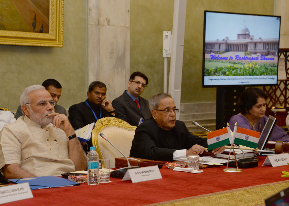 The President of India, Shri Pranab Mukherjee during the Conference of Chairmen, Board of Governors and Directors of Indian Institutes of Technology (IITs) at Rashtrapati Bhavan on August 22, 2014. 