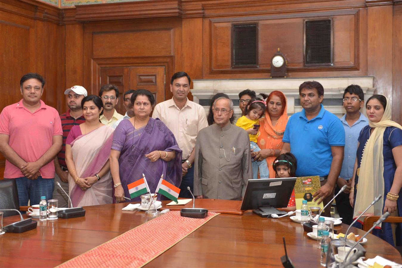 The President of India, Shri Pranab Mukherjee at the launch of the Mobile App 'Selfie with Daughters' at Rashtrapati Bhavan on June 9, 2017.