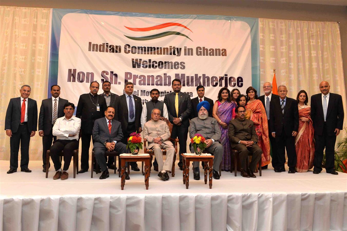 The President of India, Shri Pranab Mukherjee at the Indian Community Reception at the Hotel Movenpick in Ghana (Accra) on June 13, 2016. 