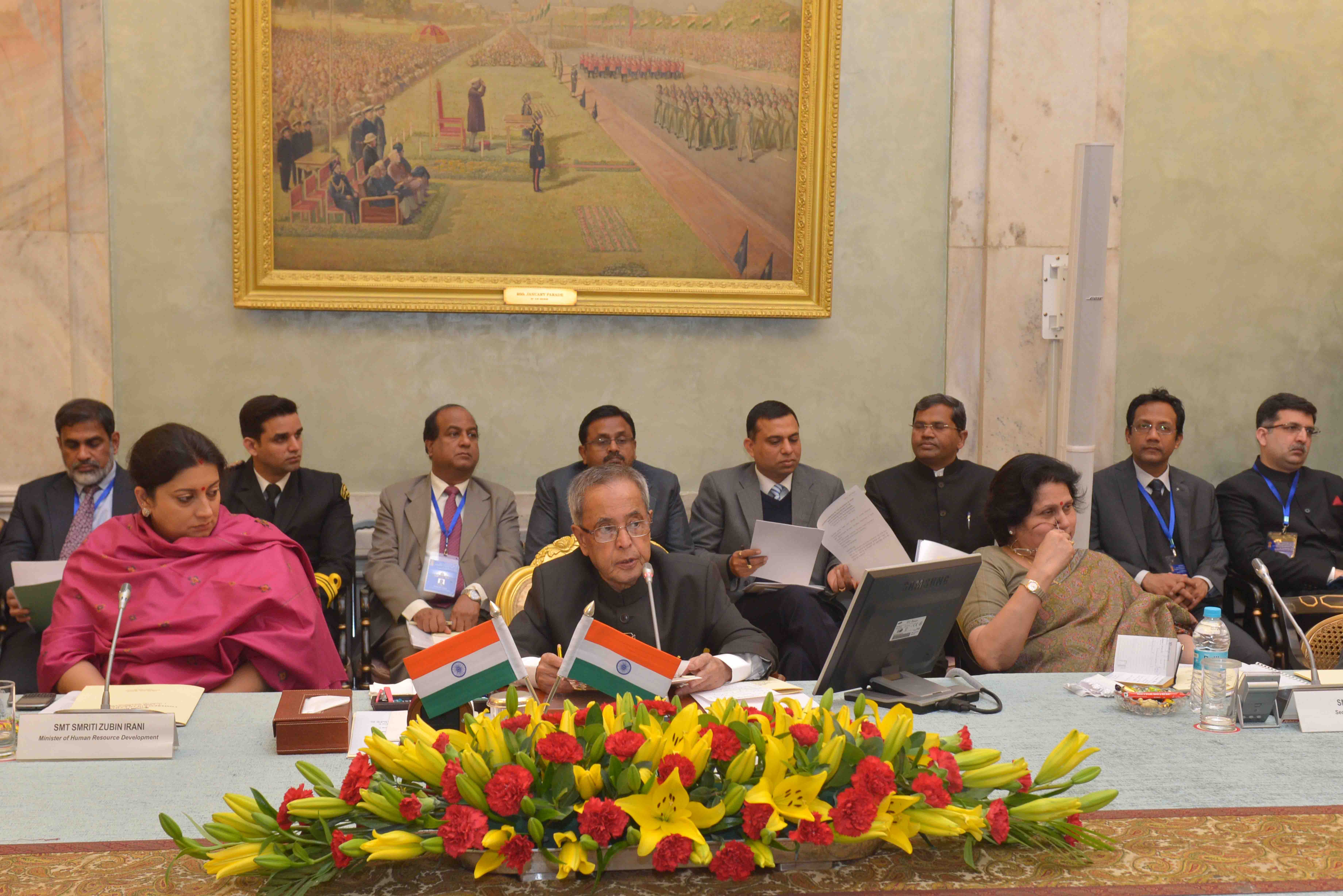 The President of India, Shri Pranab Mukherjee during the Conference of Vice Chancellors of Central Universities at Rashtrapati Bhavan on February 4, 2015.