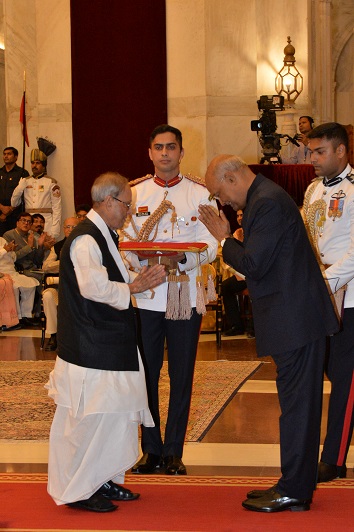 The Former President of India, Shri Pranab Mukherjee at the BHARAT  							  RATNA Investiture Ceremony in Rashtrapati Bhavan on August 8, 2019.