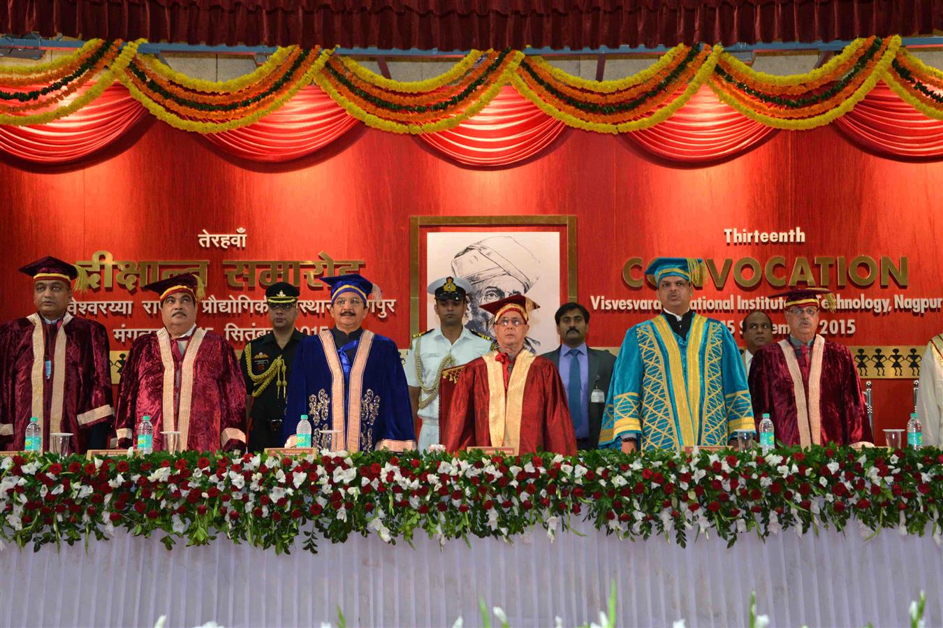 The President of India, Shri Pranab Mukherjee attending the 13th Convocation of Visvesvaraya National Institute of Technology - Nagpur at Nagpur in Maharashtra on September 15, 2015.