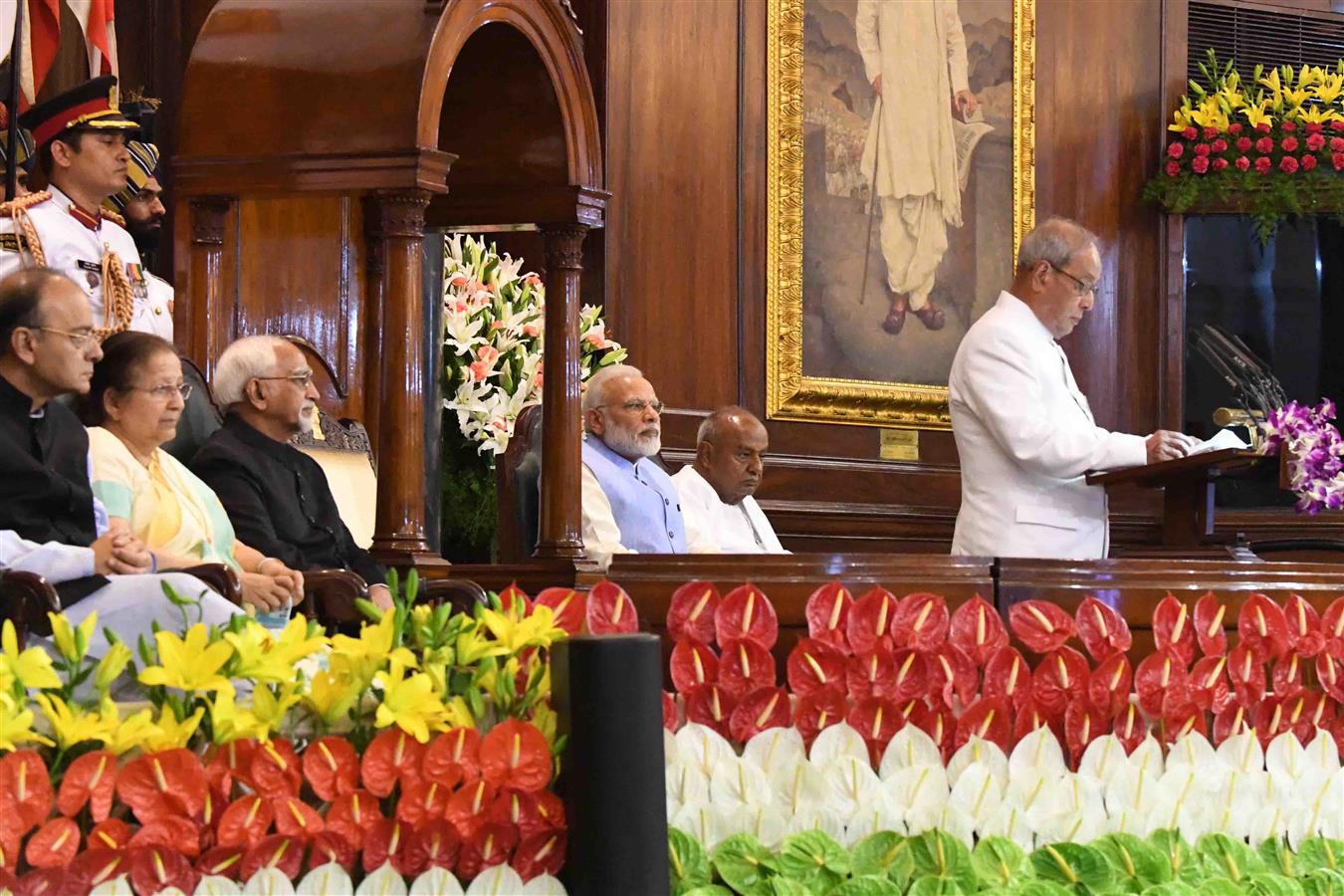 The President of India, Shri Pranab Mukherjee addressing at the special function organized to launch the Goods and Services Tax (GST) at Central Hall of Parliament House in New Delhi on June 30, 2017.