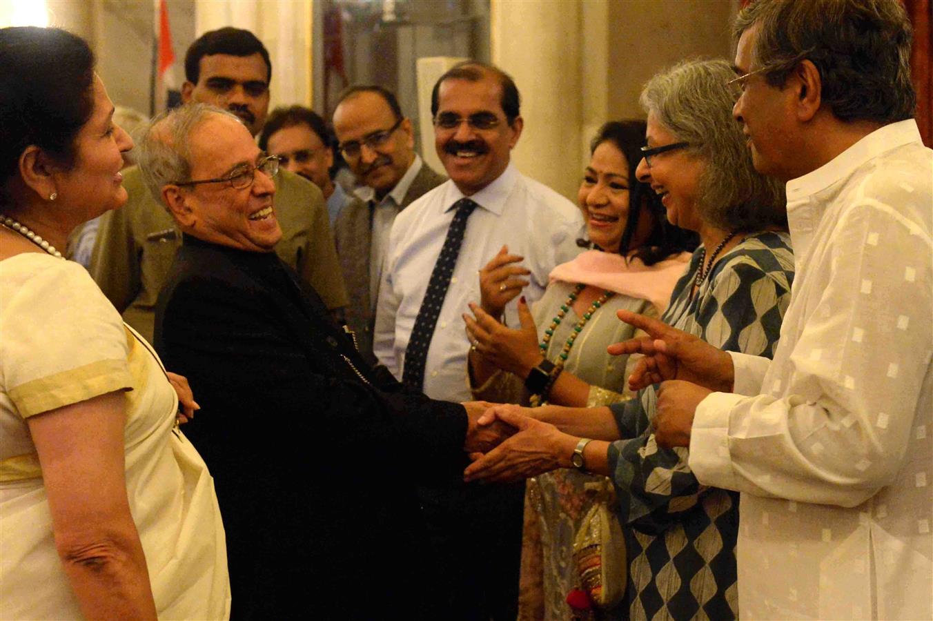 The President of India, Shri Pranab Mukherjee Hosting Dinner to Media Personnel at Rashtrapati Bhavan on July 3, 2017.