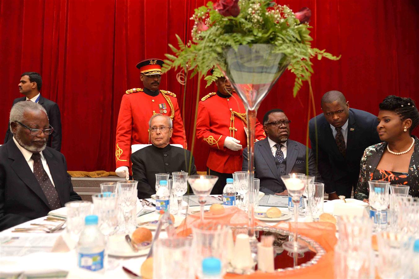 The President of India, Shri Pranab Mukherjee at the Banquet hosted in his honour by the President of the Republic of Namibia, H.E. Dr. Hage G Geingob at State House in Republic of Namibia at Windhoek on June 16, 2016. 