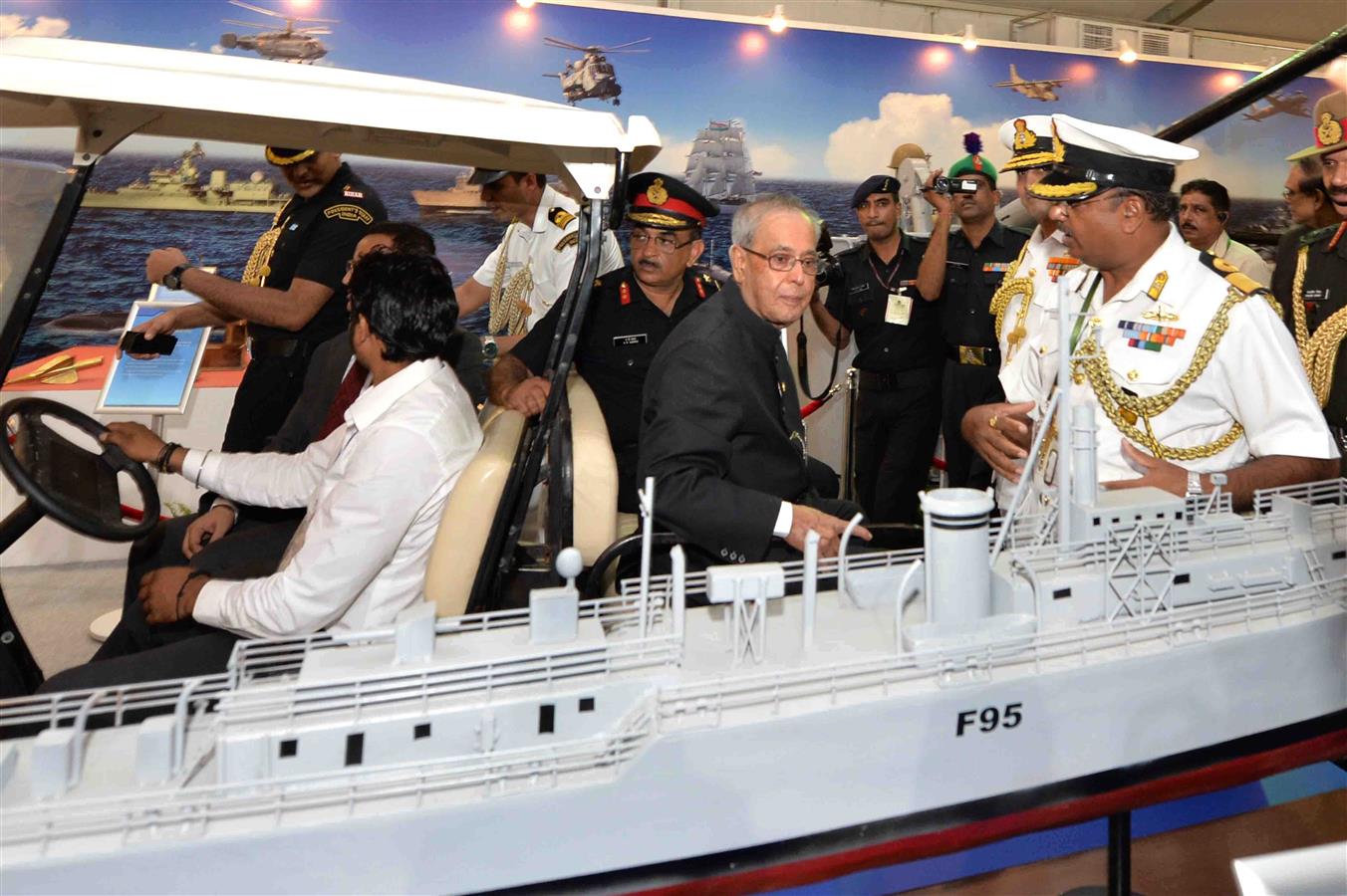 The President of India, Shri Pranab Mukherjee visiting the Commemorative Exhibition being organised on the occasion of the Golden Jubilee of the Indo-Pak War 1965 at India Gate Lawns in New Delhi on September 19, 2015.