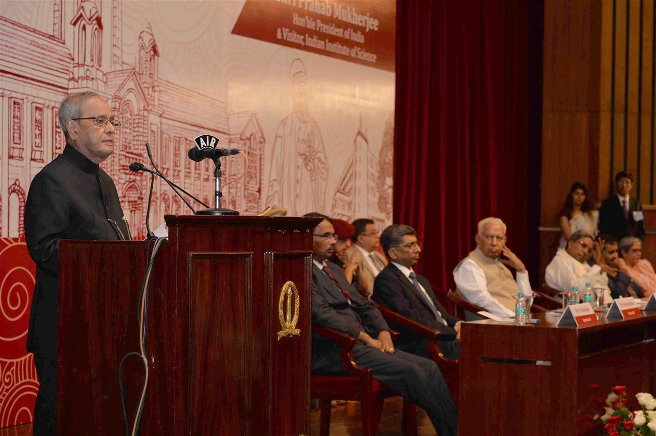 The President of India, Shri Pranab Mukherjee addressing the Annual Convocation of the Indian Institute of Science (IISc), Bengaluru at Bengaluru in Karnataka on July 5, 2017.