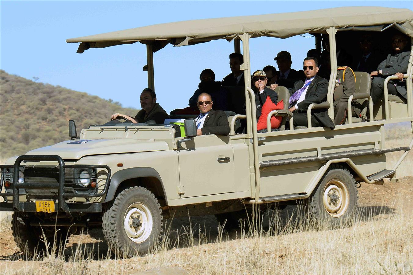 The President of India, Shri Pranab Mukherjee visiting the Okapuka Ranch (Wildlife Park) at Okapuka Ranch at Windhoek on June 17, 2016. 