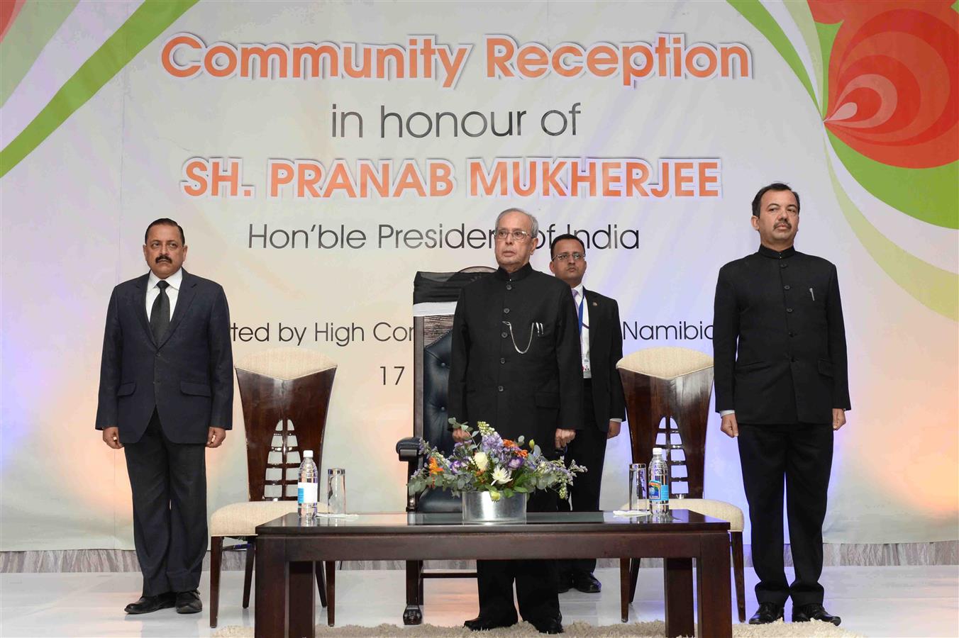 The President of India, Shri Pranab Mukherjee at the Indian Community Reception at Hotel Safari at Windhoek in Namibia on June 17, 2016. 