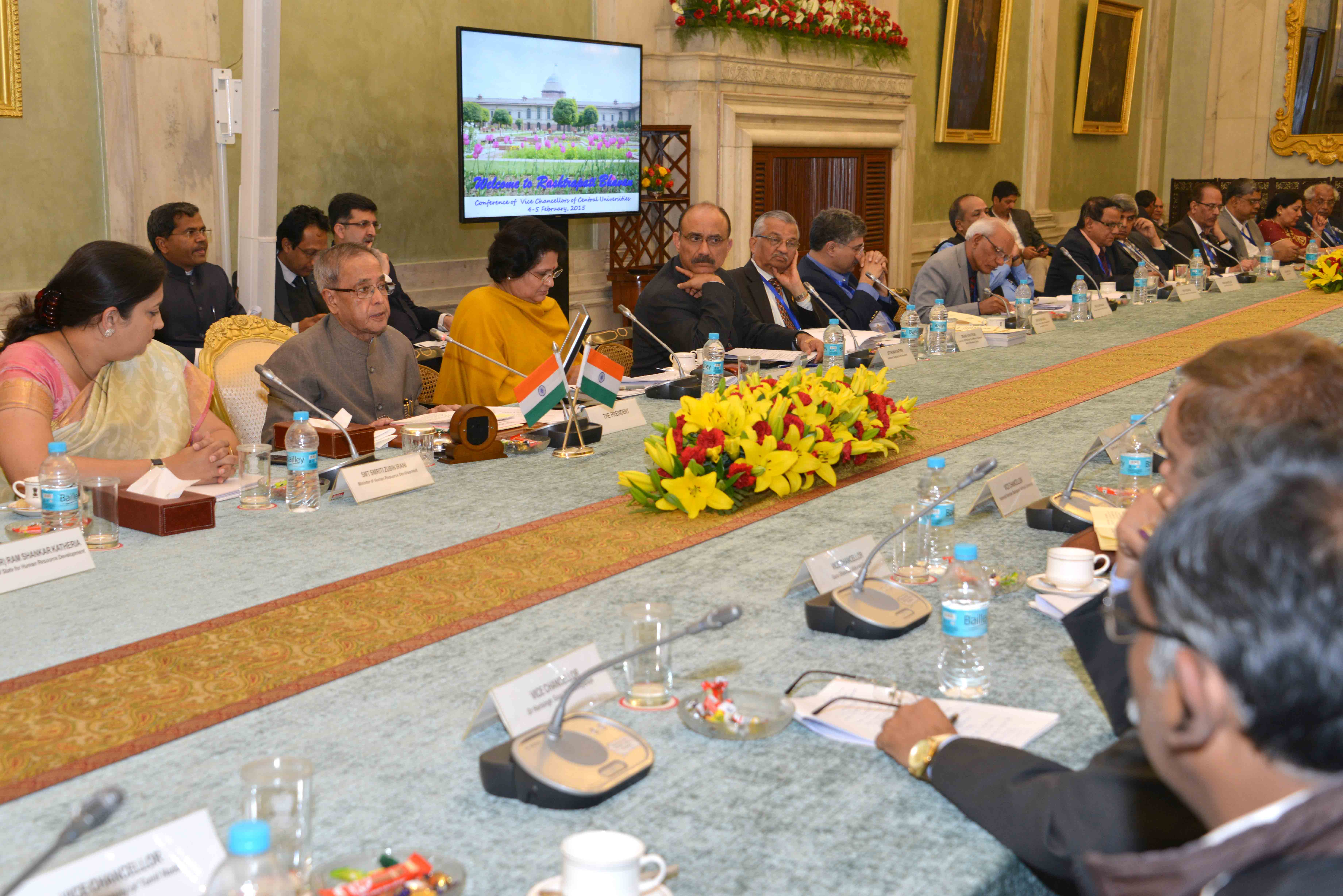 The President of India, Shri Pranab Mukherjee during the concluding session of the two days Conference of Vice Chancellors of Central Universities at Rashtrapati Bhavan on February 5, 2015.