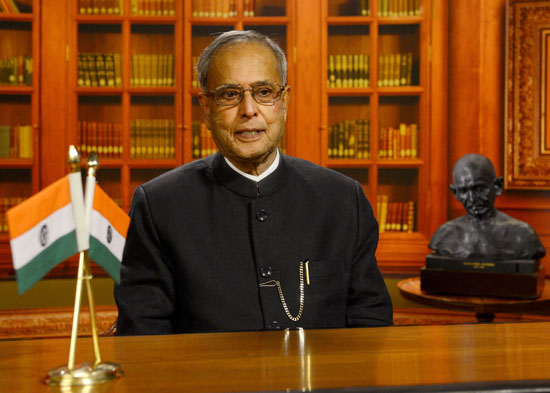 The President of India, Shri Pranab Mukherjee addressing to the Nation on the Eve of India’s 67th Independence Day at New Delhi on August 14, 2013.