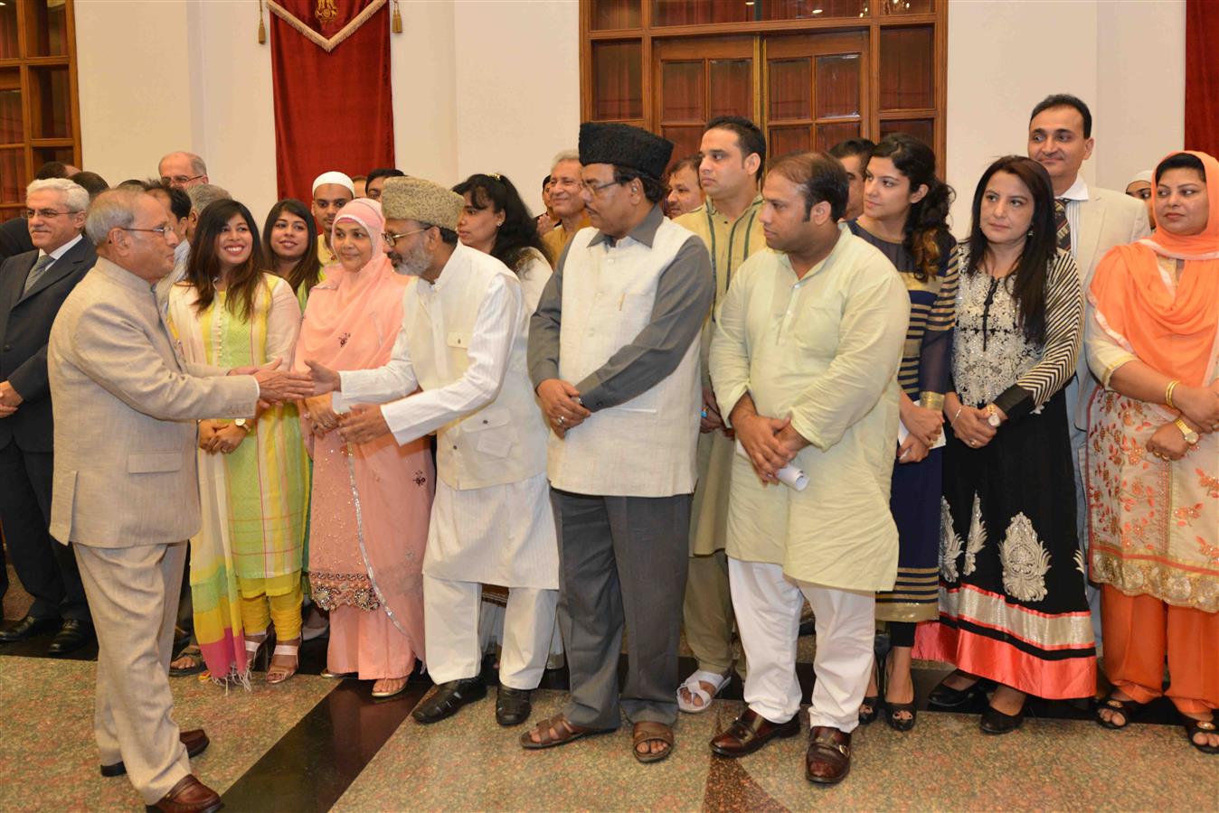 The President of India, Shri Pranab Mukherjee hosted the Iftar reception on the occasion of Id' ul Fitr at Rashtrapati Bhavan on July 1, 2016. 