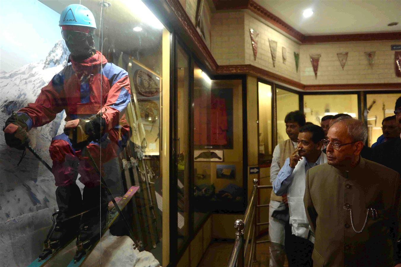 The President of India, Shri Pranab Mukherjee visiting the Himalayan Mountaineering Institute in Darjeeling, West Bengal on July 13, 2016. 