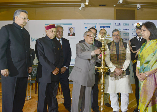 The President of India, Shri Pranab Mukherjee while presenting the National Energy Conservation Awards at the inaugural function of the National Energy Conservation Day - 2012 at Vigyan Bhavan in New Delhi on December 14, 2012. Also seen is the Union Mini