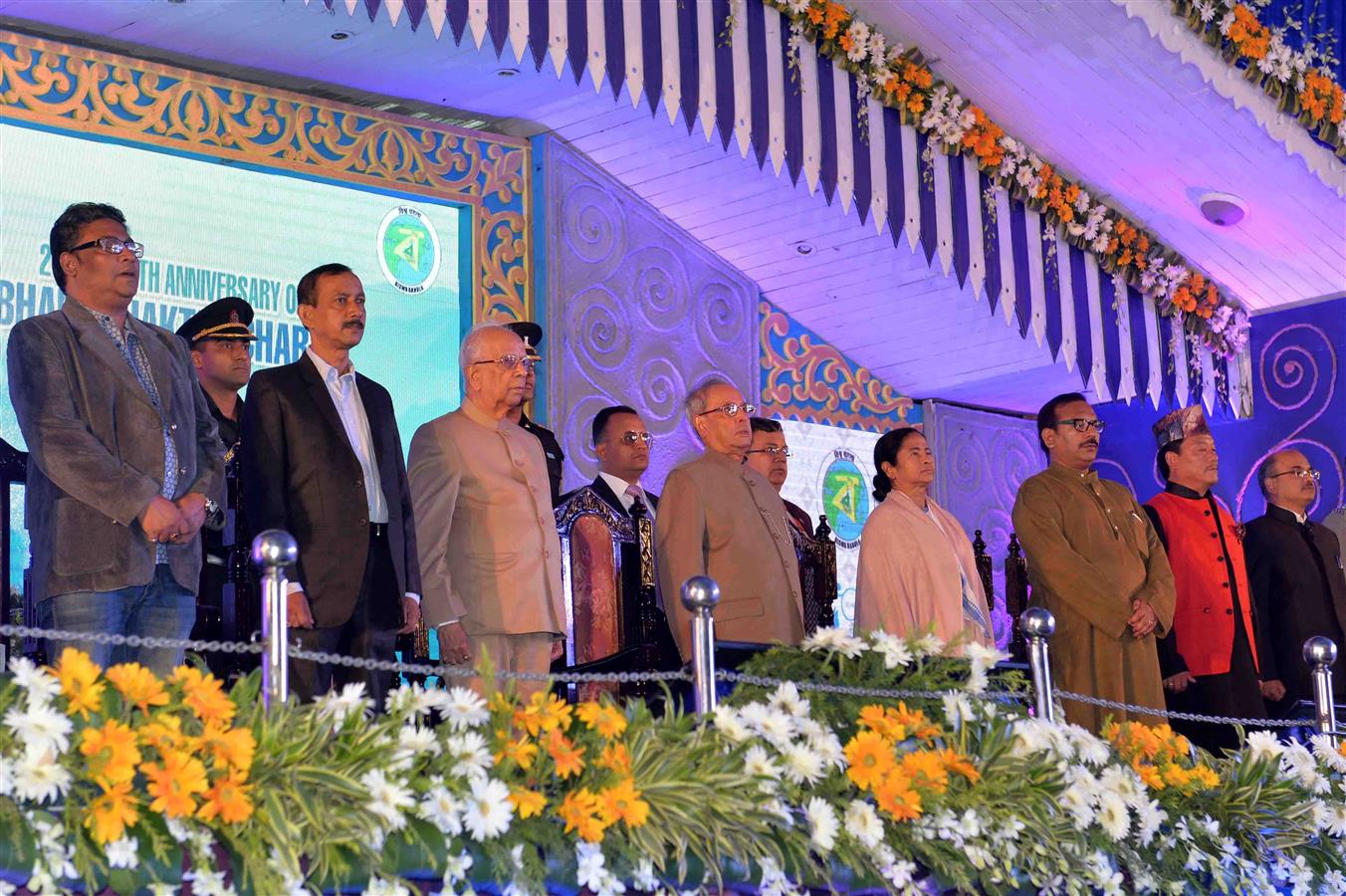 The President of India, Shri Pranab Mukherjee attending the Birth Anniversary of Shri Bhanubhakta Acharya at Chowrasta (The Mall) in Darjeeling, West Bengal on July 13, 2016. 