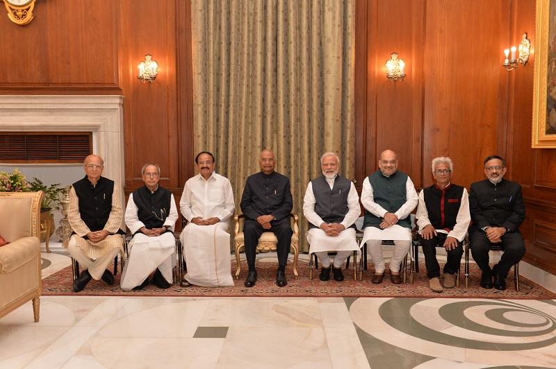 The Former President of India, Shri Pranab Mukherjee at the BHARAT  							  RATNA Investiture Ceremony in Rashtrapati Bhavan on August 8, 2019.