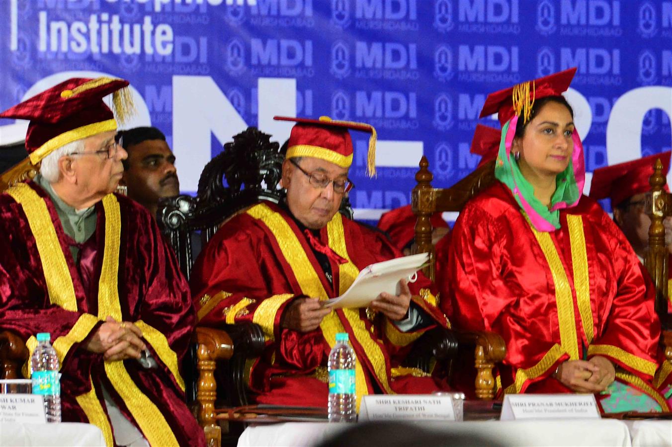 The President of India, Shri Pranab Mukherjee at the first convocation of the Management Development Institute (MDI) at Murshidabad in West Bengal on August 24, 2016. 