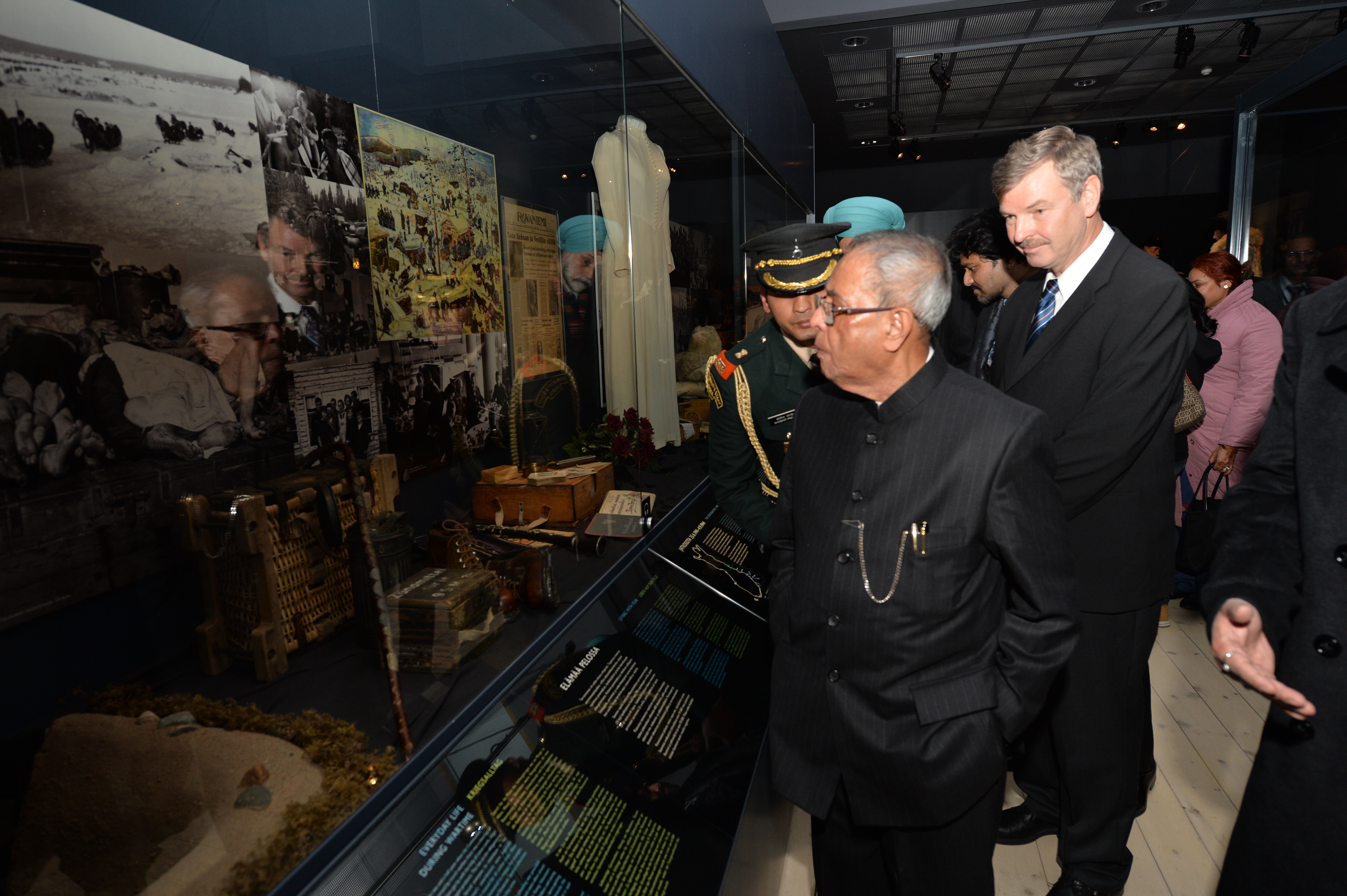 The President of India, Shri Prenab Mukherjee visiting Arctic Centre and visiting Aktikum. at Helsinki in Finland on October 16, 2014. 