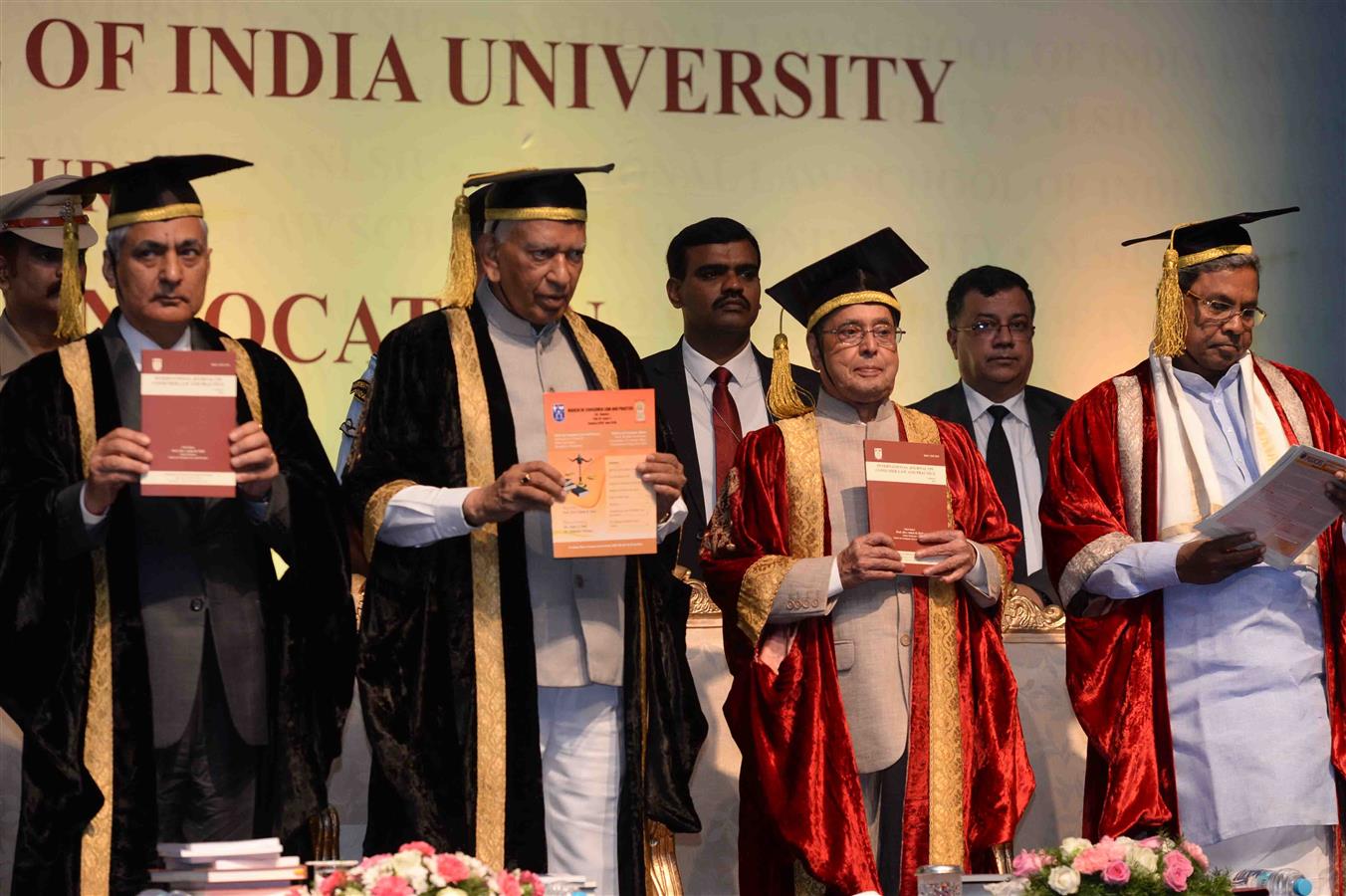 The President of India, Shri Pranab Mukherjee at the 24th Annual Convocation of National Law School of India University (NLSIU) at Bangalore in Karnataka on August 28, 2016. 