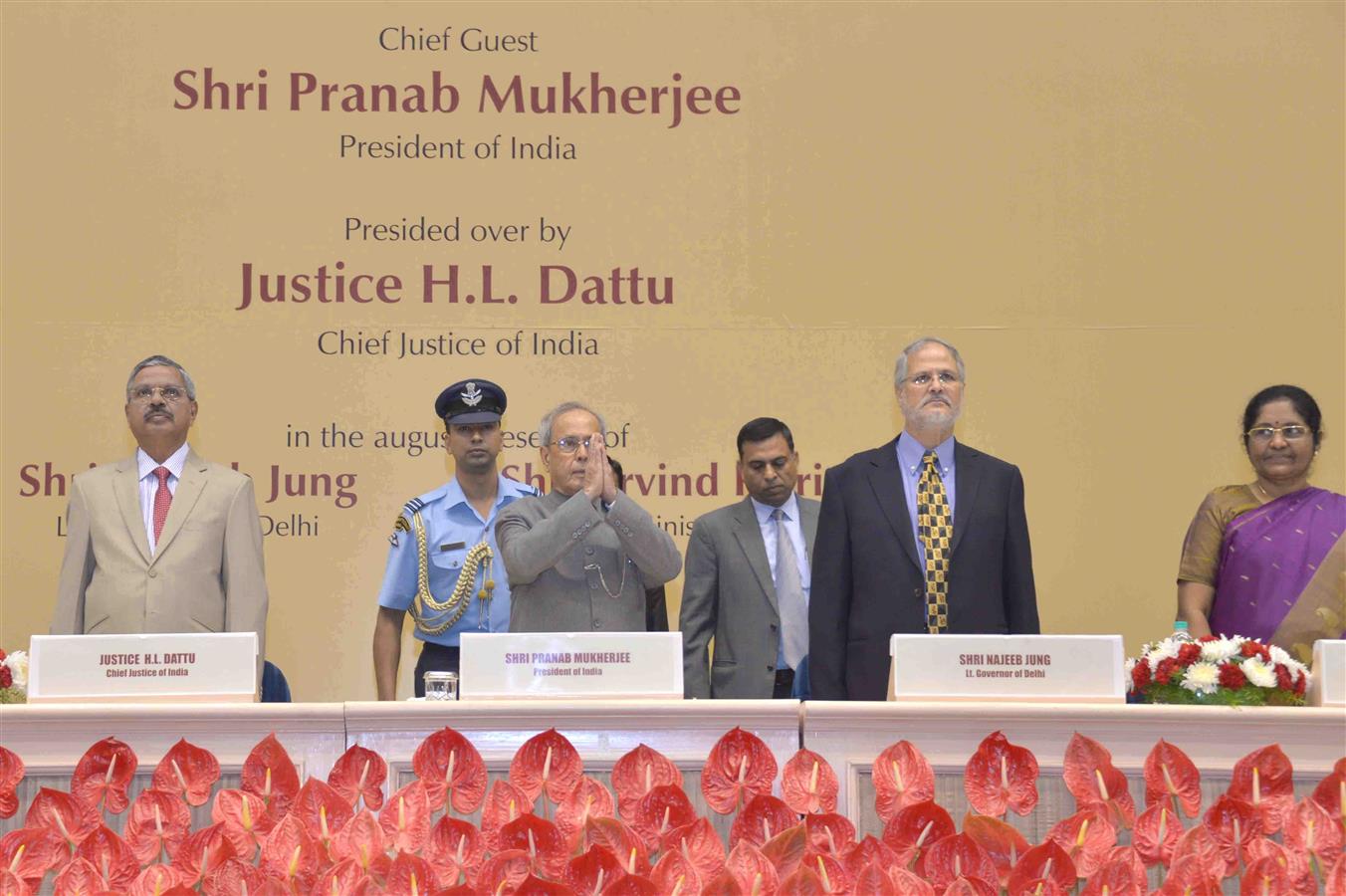 The President of India, Shri Pranab Mukherjee at the inauguration of the Golden Jubilee Celebrations of the Delhi High Court at Vigyan Bhawan in New Delhi on October 31, 2015.