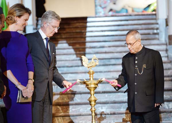 The President of India, Shri Pranab Mukherjee and King of Belgium, His Majesty King Philipe jointly inaugurating the Europalia-India Festival at Brussels in Belgium on October 4, 2013.