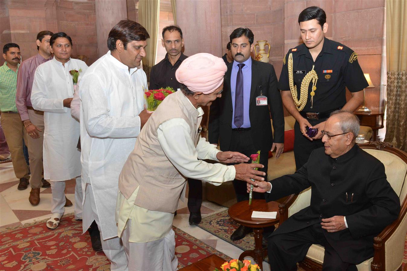 The President of India, Shri Pranab Mukherjee receiving Greetings from the people of all walks of life on the occasion of Diwali at Rashtrapati Bhavan on November 11, 2015.