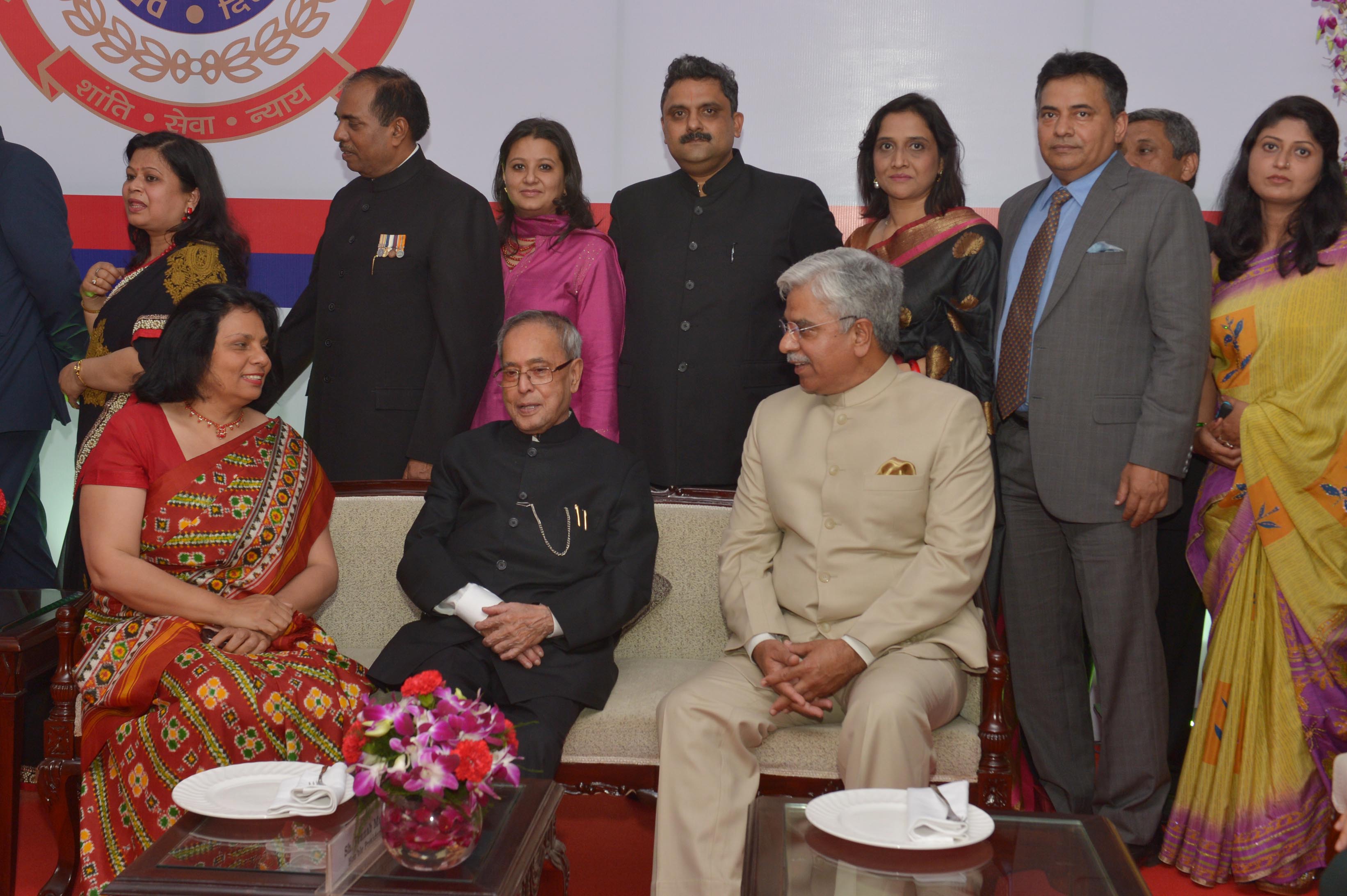 The President of India, Shri Pranab Mukherjee during the "At-Home" on the occasion of Delhi Police Raising Dayat New Delhi on February 17, 2015.