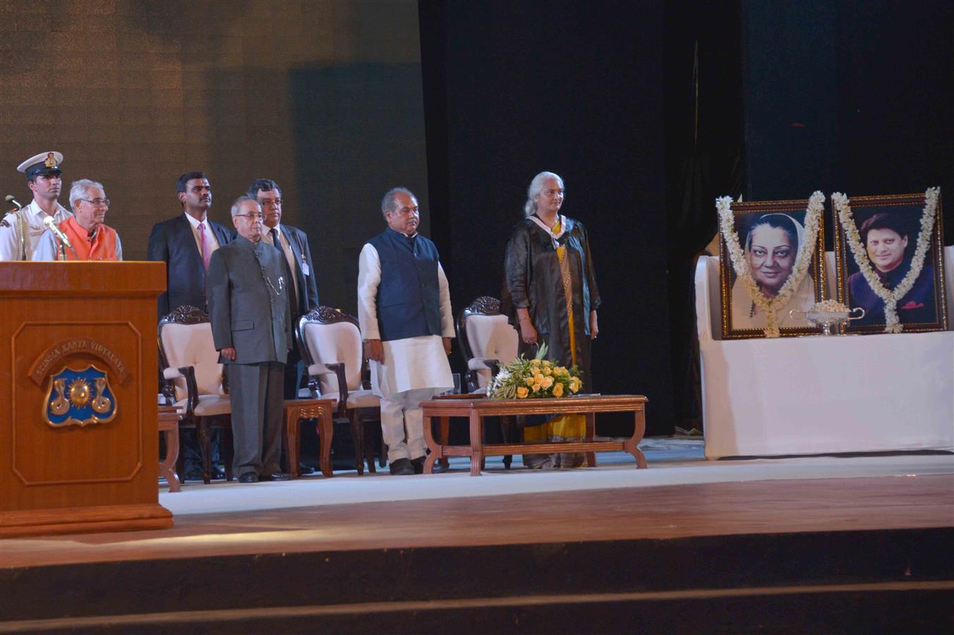 The President of India, Shri Pranab Mukherjee attending the 60th Founders Day Celebrations of Scindia Kanya Vidyalaya at Gwalior on October 3, 2016. 