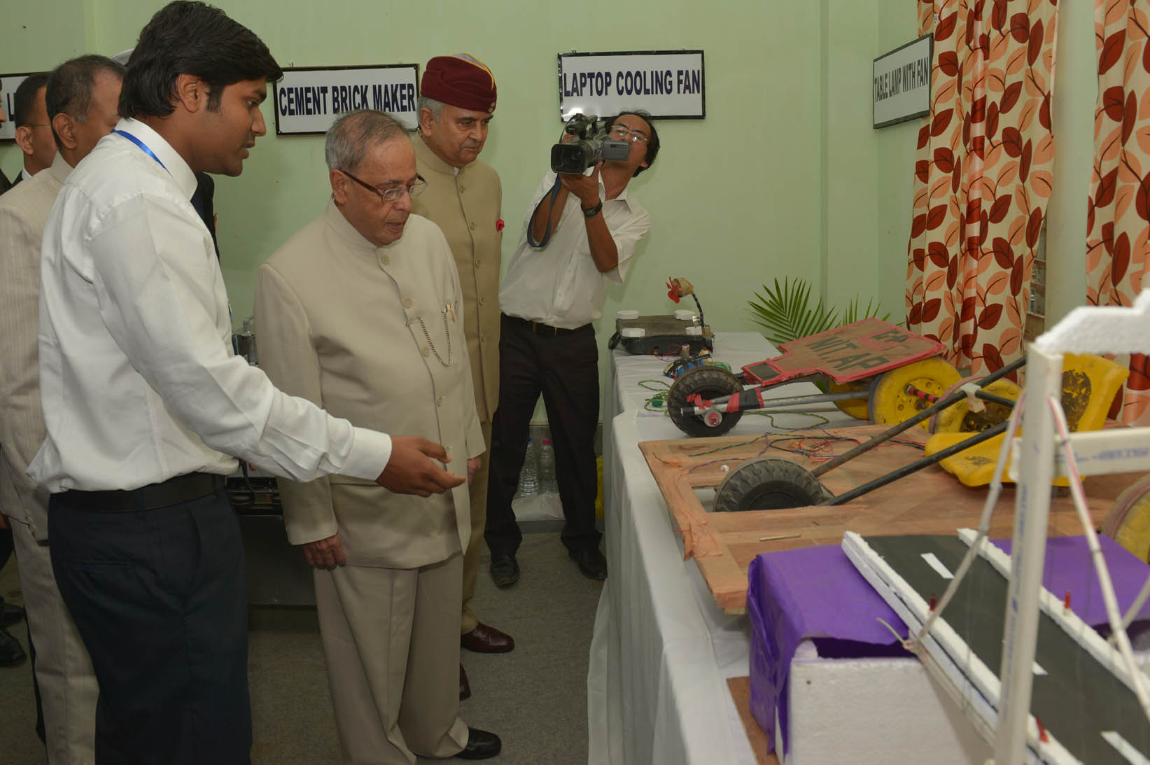 The President of India, Shri Pranab Mukherjee visiting the innovation exhibition at the First Convocation of National Institute of Technology, Arunachal Pradesh at Yupia in Arunachal Pradesh on November 21, 2014. 