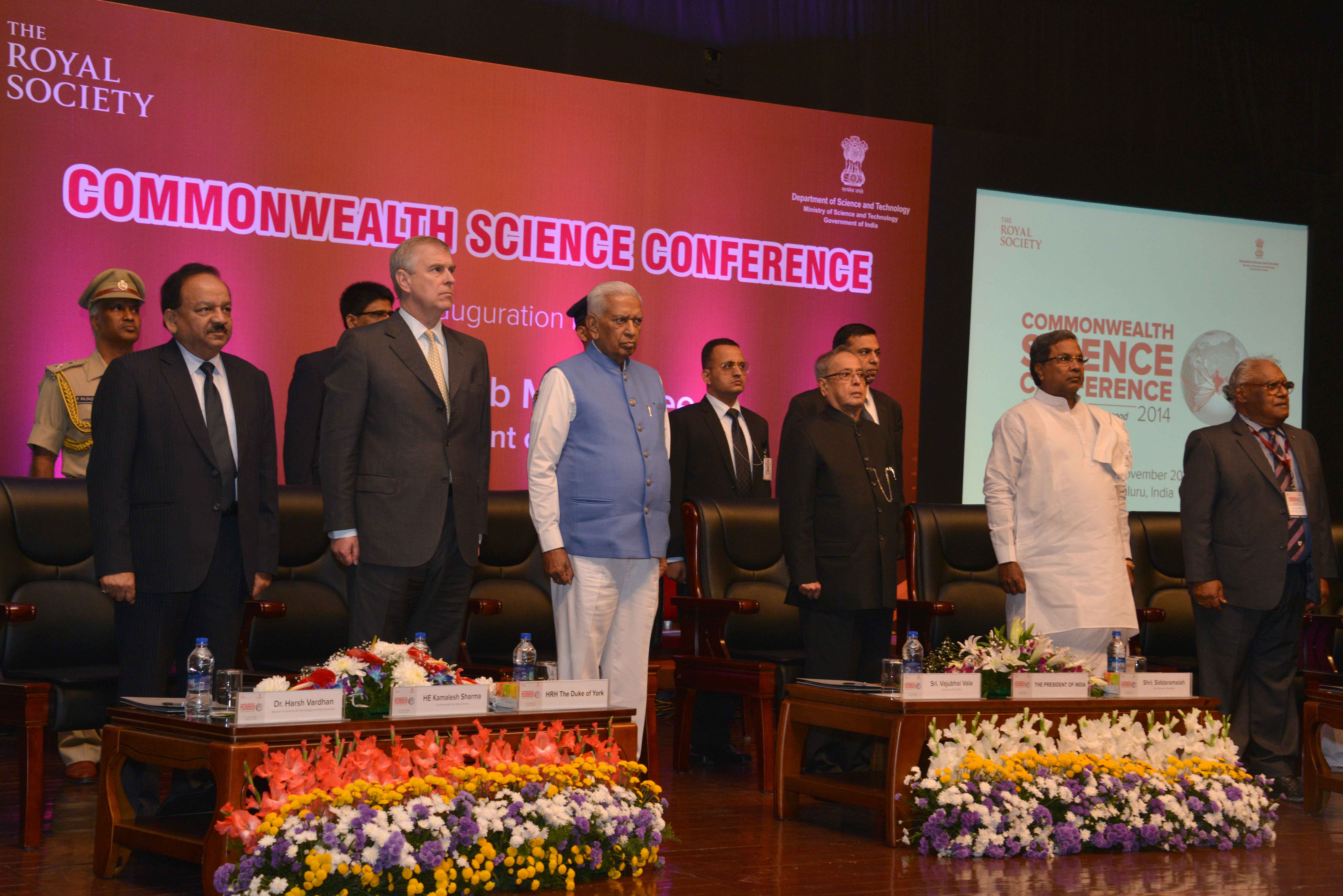 The President of India, Shri Pranab Mukherjee during the inaugural function of the Commonwealth Science Conference organized by the Royal Society at Bangalore on November 25, 2014. 