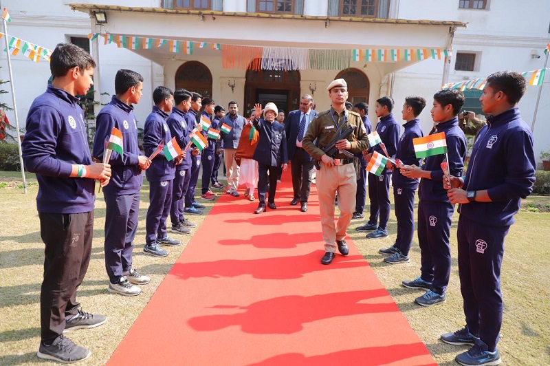 The Former President of India, Shri Pranab Mukherjee on the occasion of India's  								  Republic Day Celebration at 10, Rajaji Marg, New Delhi.