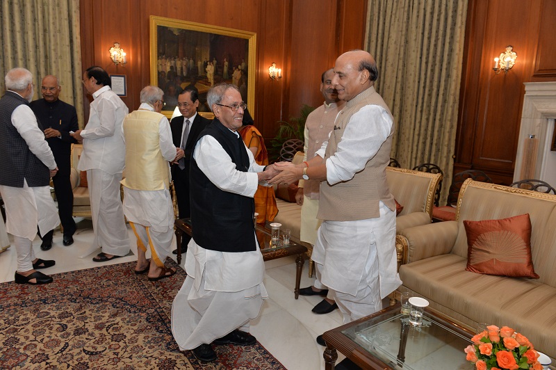 The Former President of India, Shri Pranab Mukherjee at the BHARAT  							  RATNA Investiture Ceremony in Rashtrapati Bhavan on August 8, 2019.