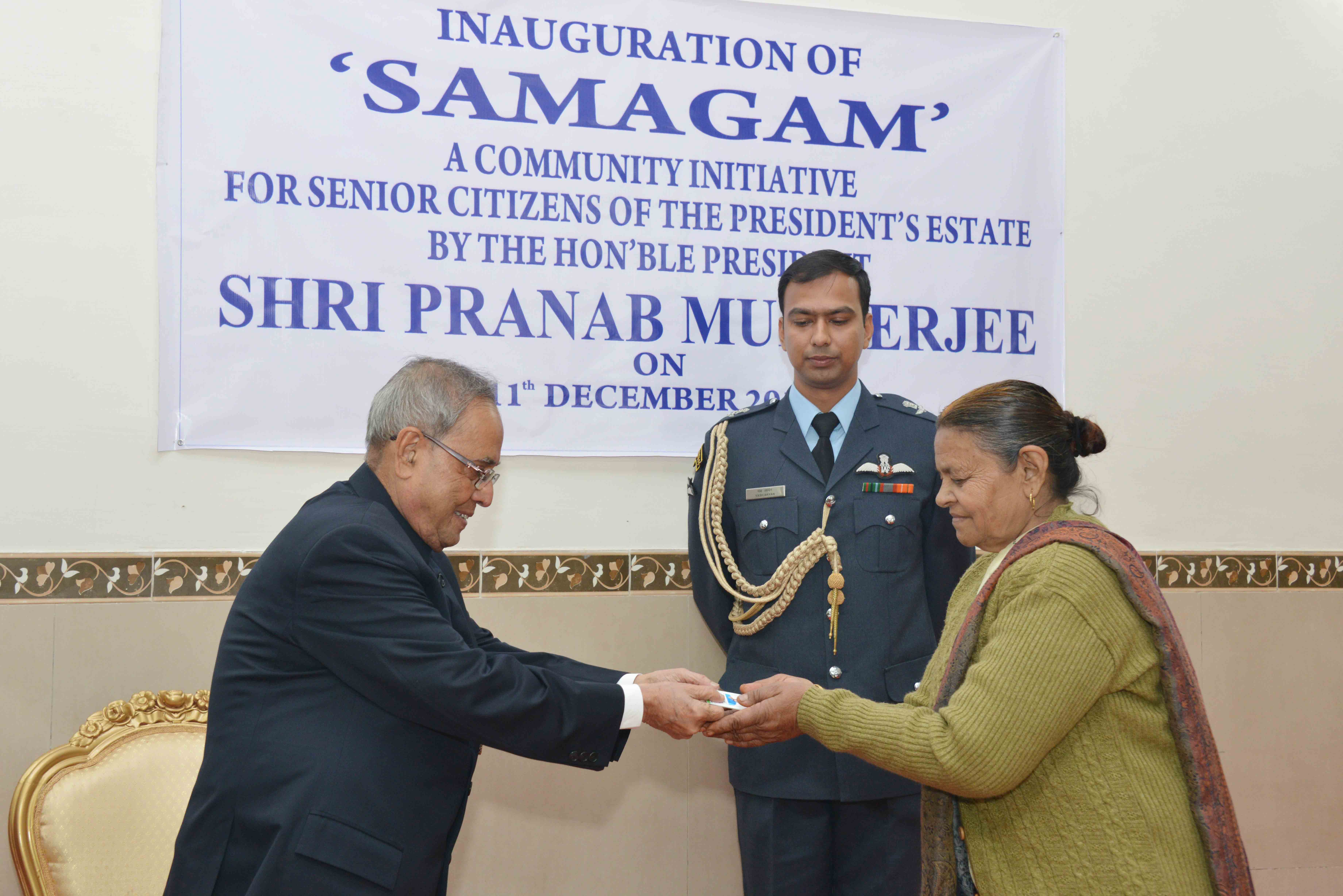 The President of India, Shri Pranab Mukherjee inaugurating ‘SAMAGAM’, a Community initiative for Senior Citizens of the President’s Estate at New Delhi on December 11, 2014. 