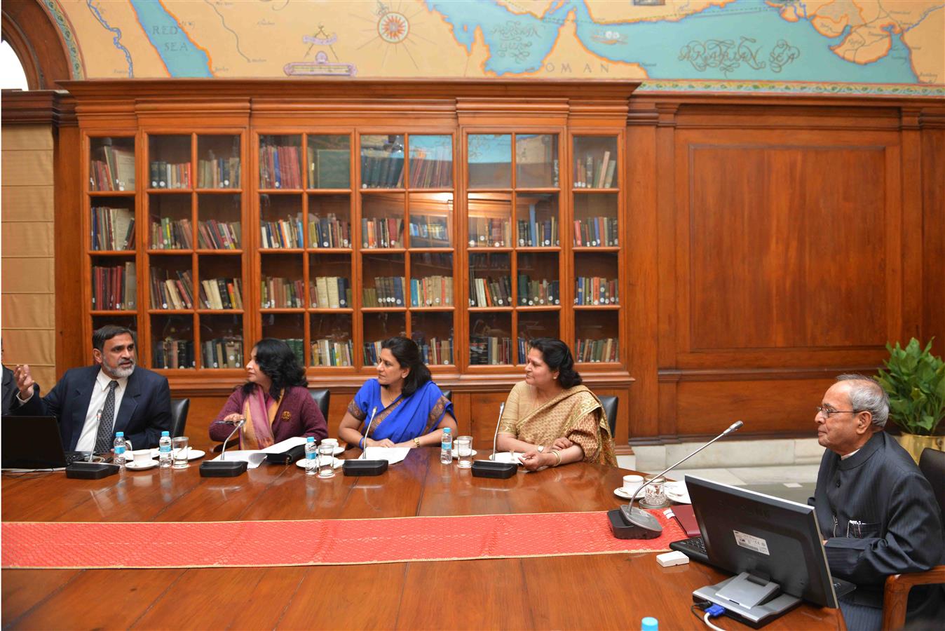 The President of India, Shri Pranab Mukherjee during the launch of Children's Section of the Website of the President of India at Rashtrapati Bhavan on December 11, 2015.