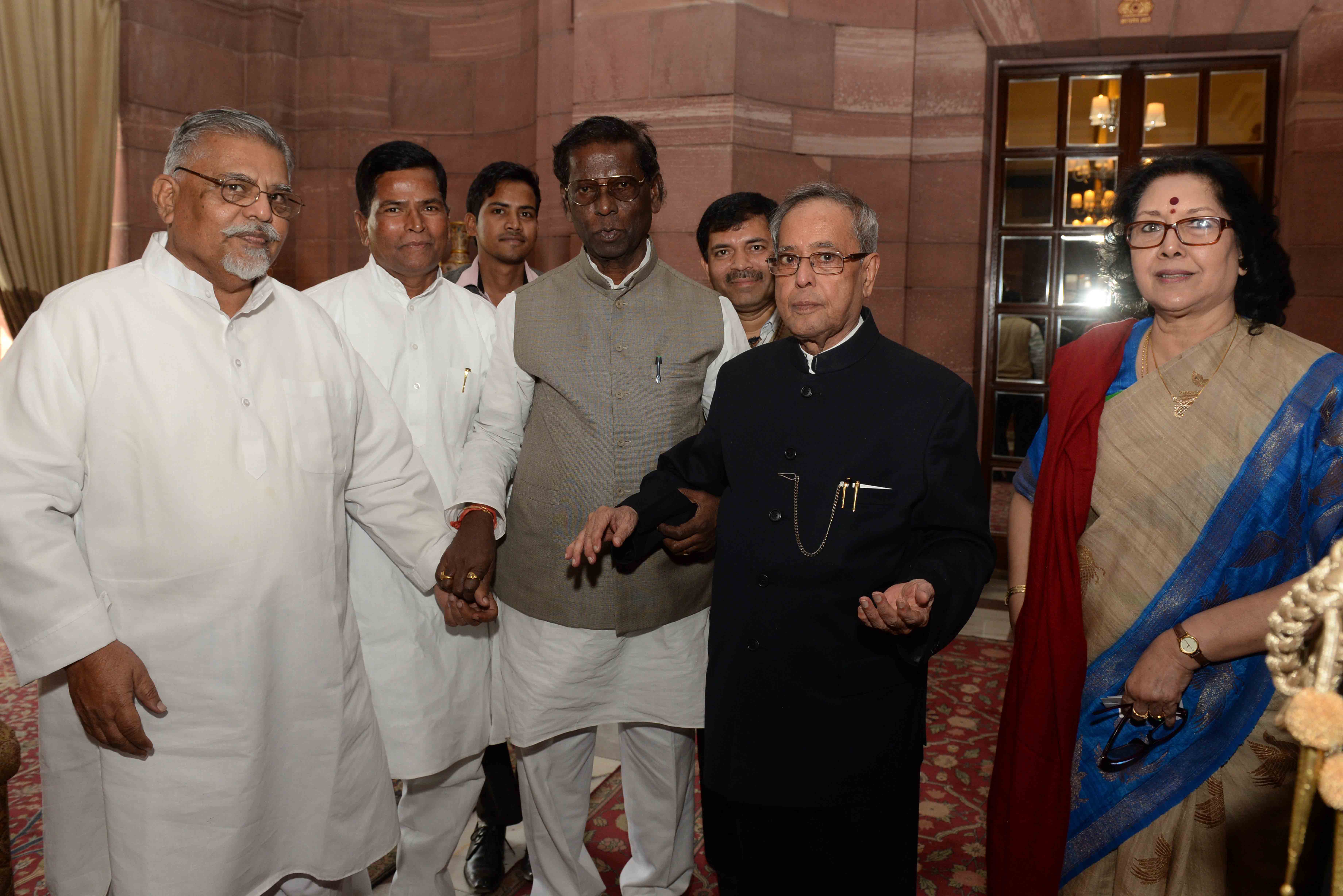 The President of India, Shri Pranab Mukherjee receiving greetings from VVIPs and dignitaries on the occasion of his birthday at Rashtrapati Bhavan on December 11, 2014. 