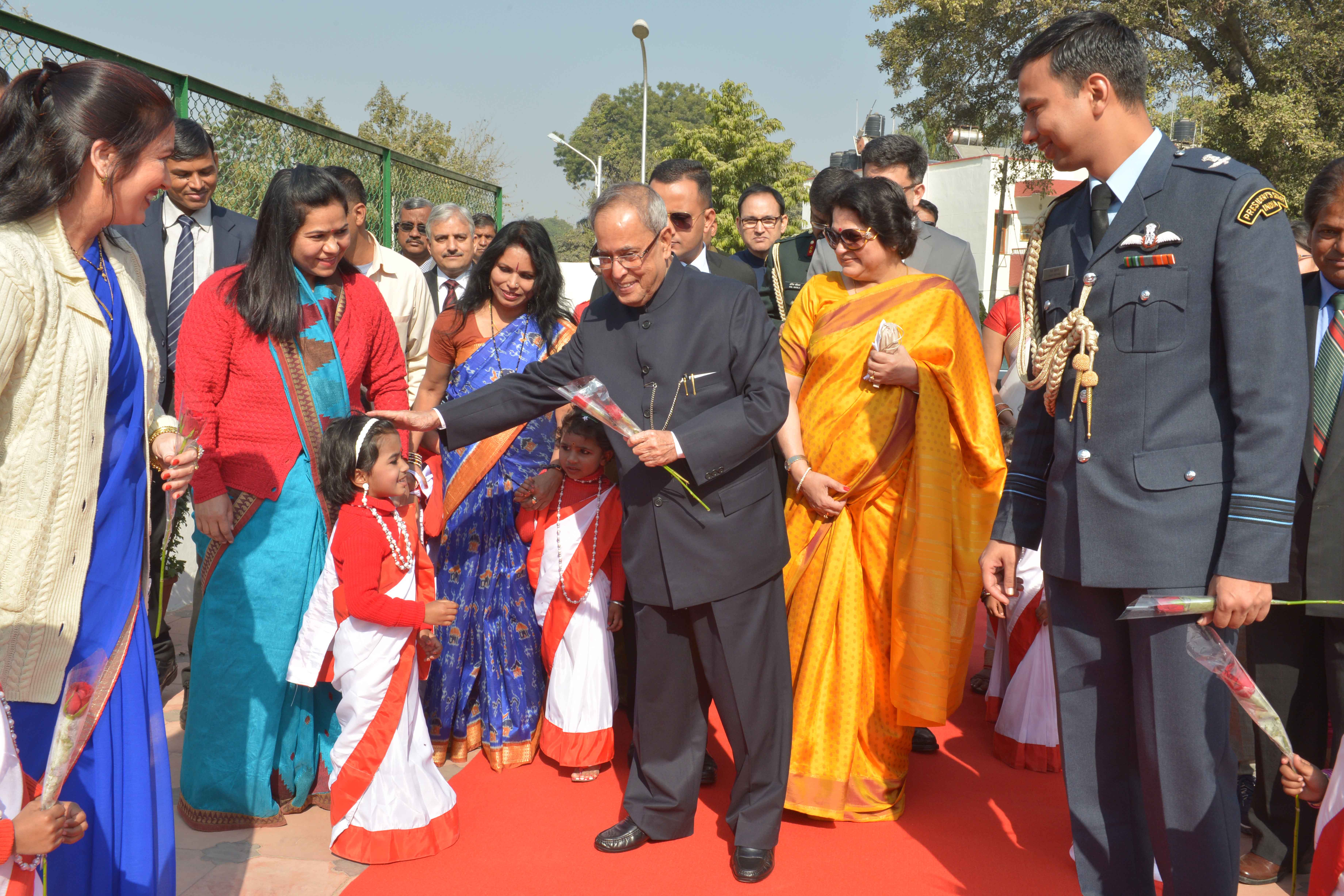 The President of India, Shri Pranab Mukherjee meeting with children of Kalyan Kendra on the occasion of his birth day at President’s Estate on December 11, 2014. 