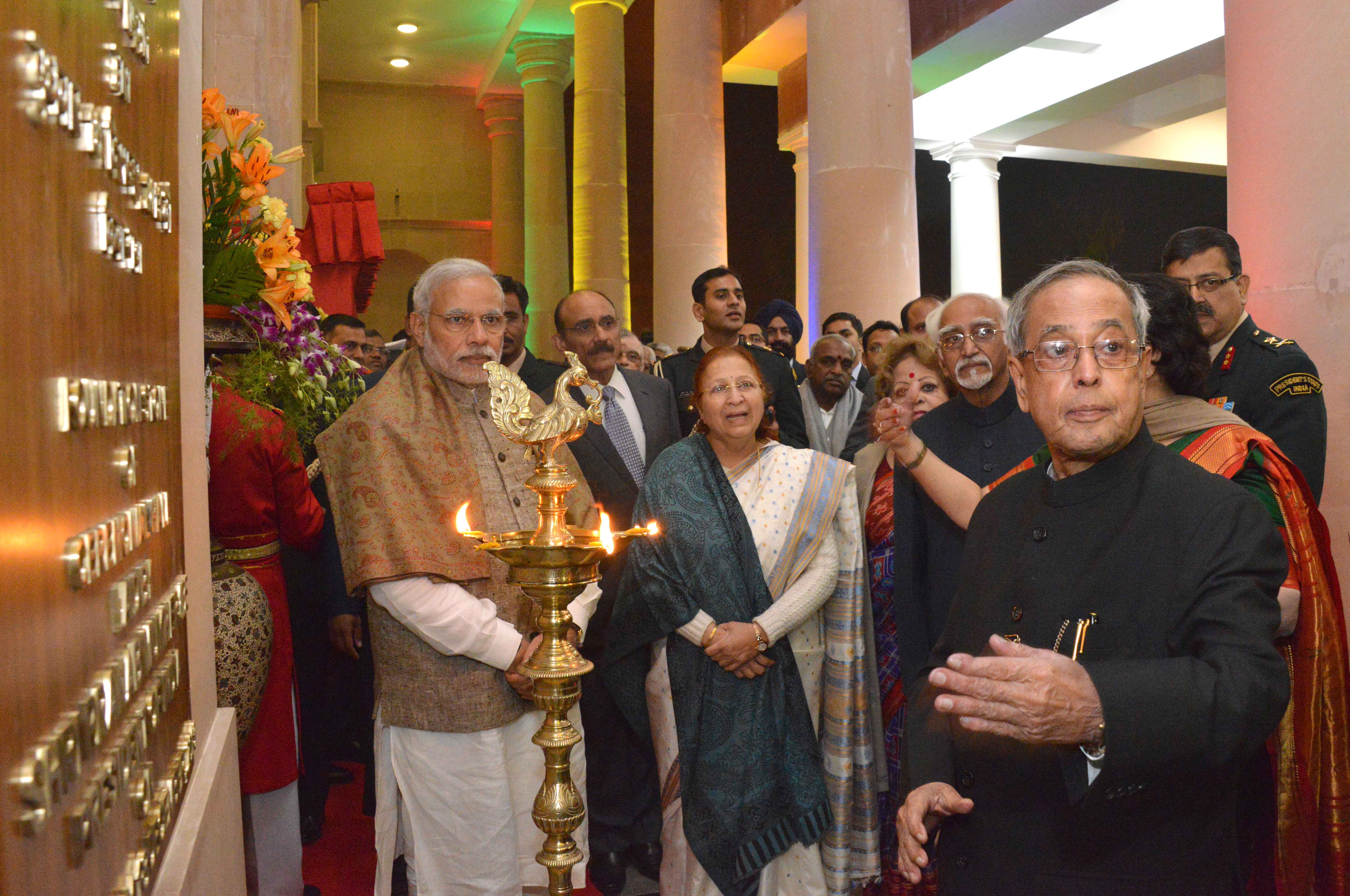 The President of India, Shri Pranab Mukherjee inaugurating the Rashtrapati Bhavan Ceremonial Hall at President’s Estate on December 11, 2014. 