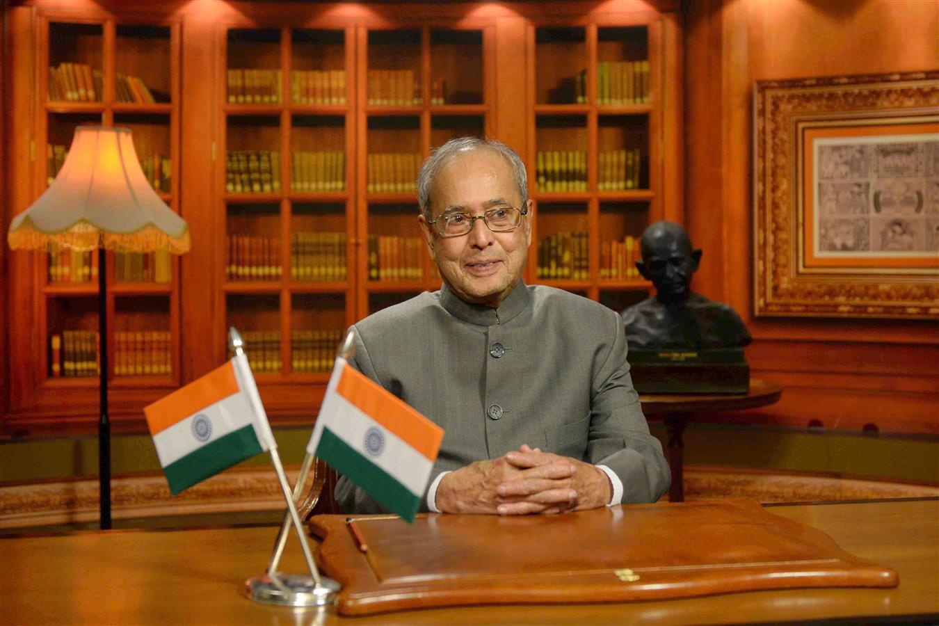 The President of India, Shri Pranab Mukherjee addressing to the Nation on the Eve of 68th Republic Day Celebration in New Delhi on January 25, 2017.