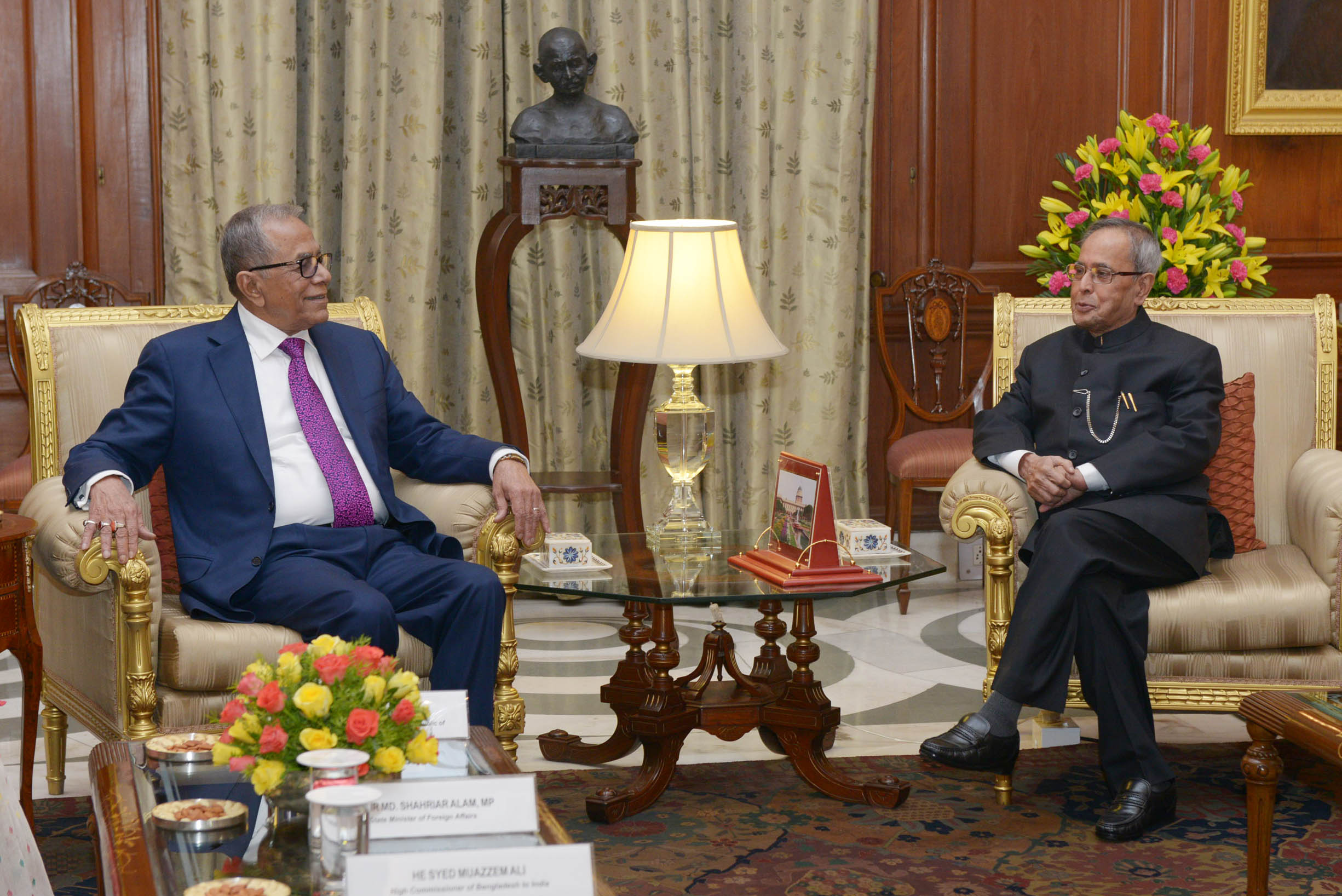 The President of the People's Republic of Bangladesh, H.E. Mr. Abdul Hamid calling on the President of India, Shri Pranab Mukherjee at Rashtrapati Bhavan on December 19, 2014. 