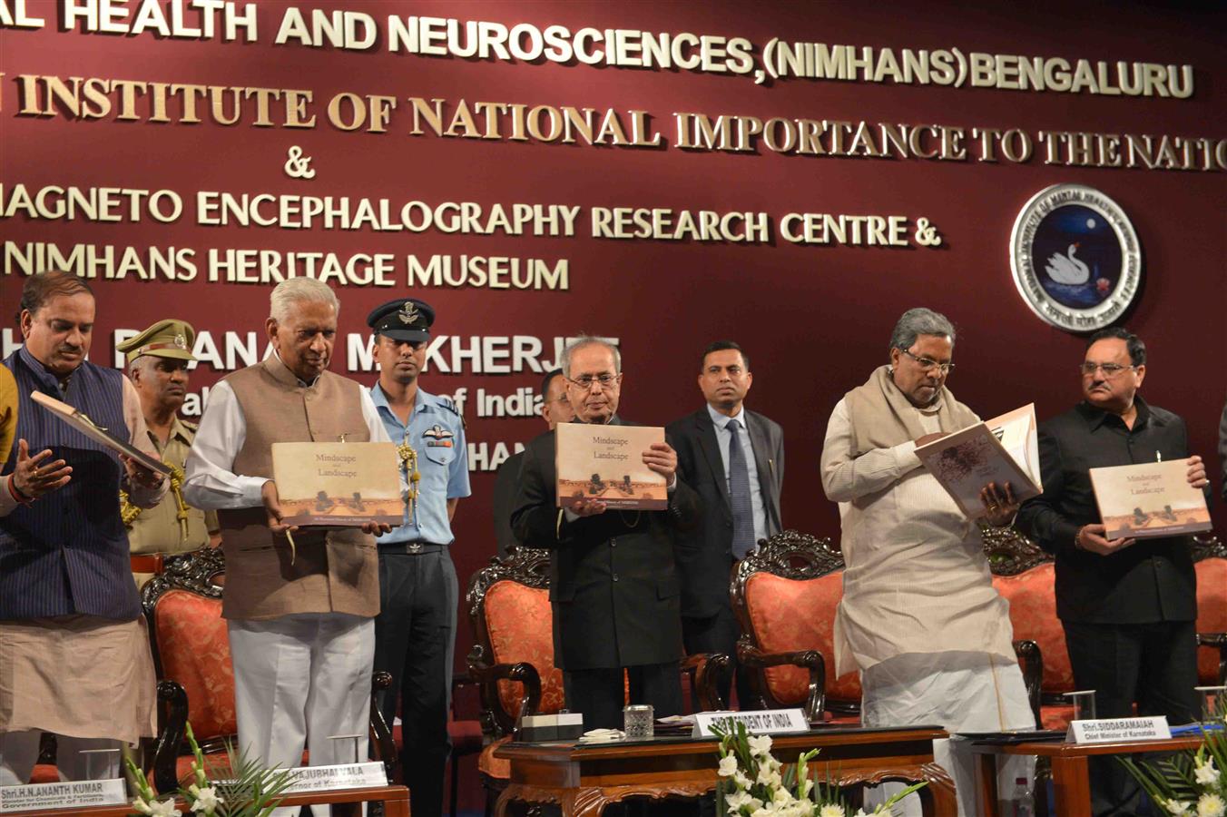 The President of India, Shri Pranab Mukherjee at the National Institute of Mental Health and Neuro-Sciences(NIMHANS), Bangalore to the nation as an Institute of national importance and also inaugurated the Magneto Encephalography Research Center and NIMHA 